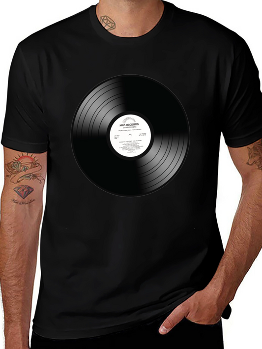 Vinyl Record Graphic T-Shirt - Black