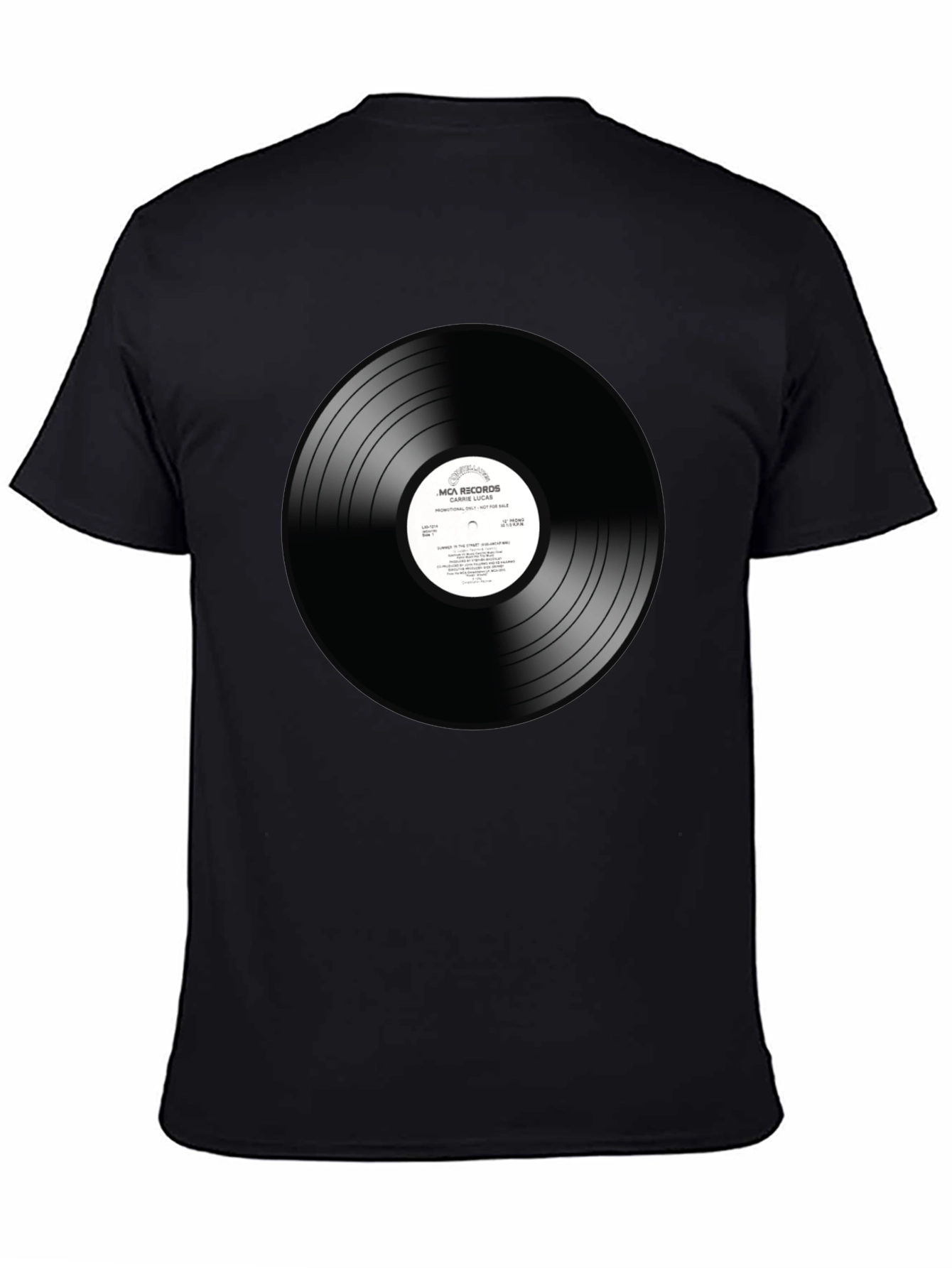 Vinyl Record Graphic T-Shirt - Black