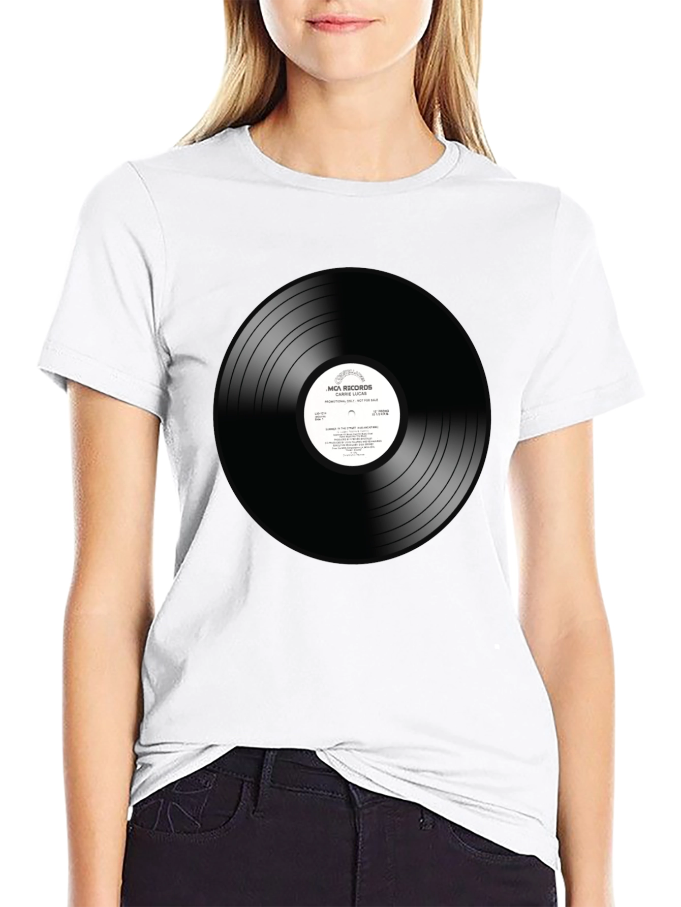 Vinyl Record Graphic T-Shirt - Black