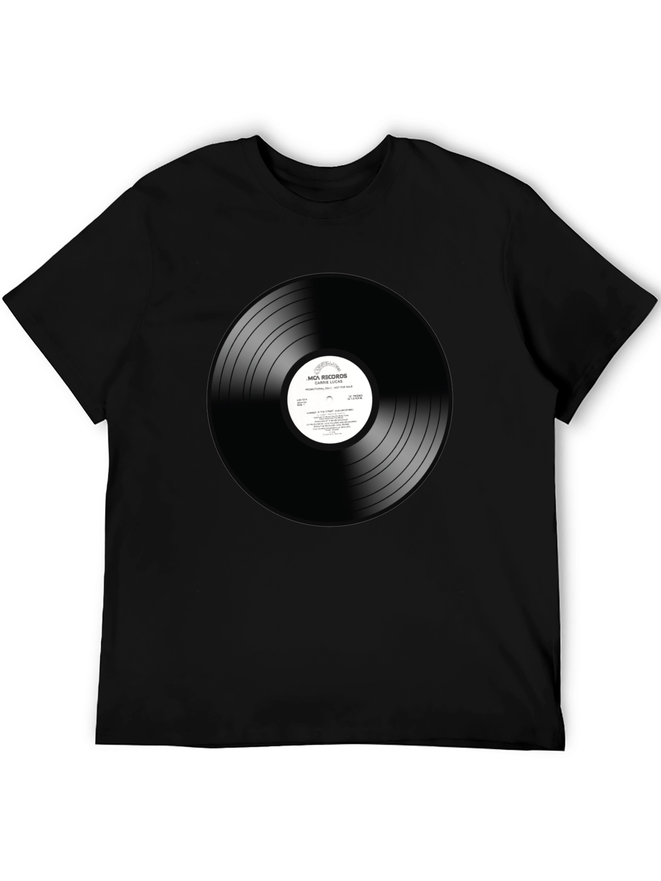Vinyl Record Graphic T-Shirt - Black