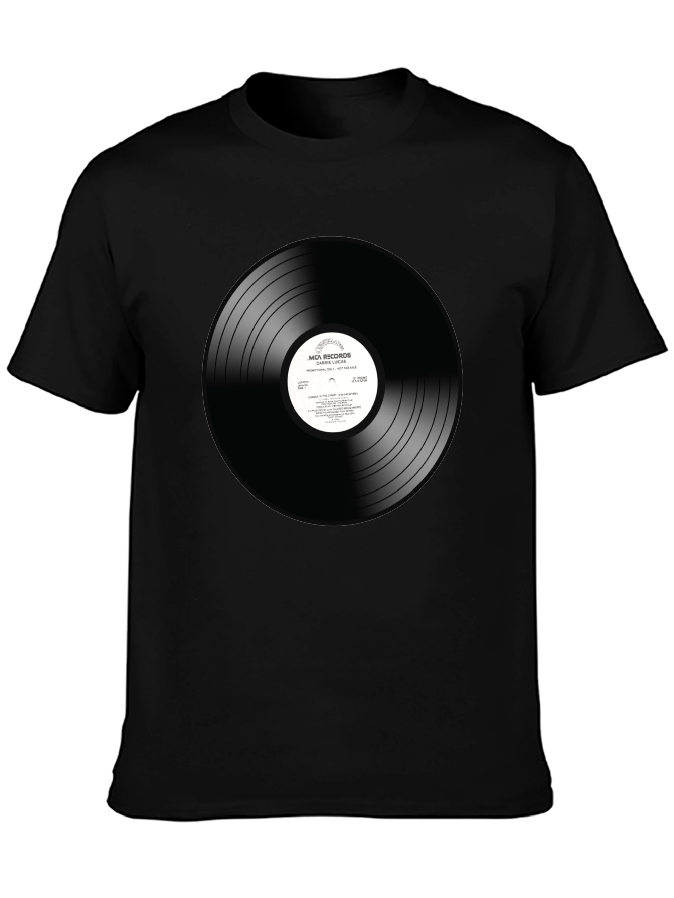 Vinyl Record Graphic T-Shirt - Black
