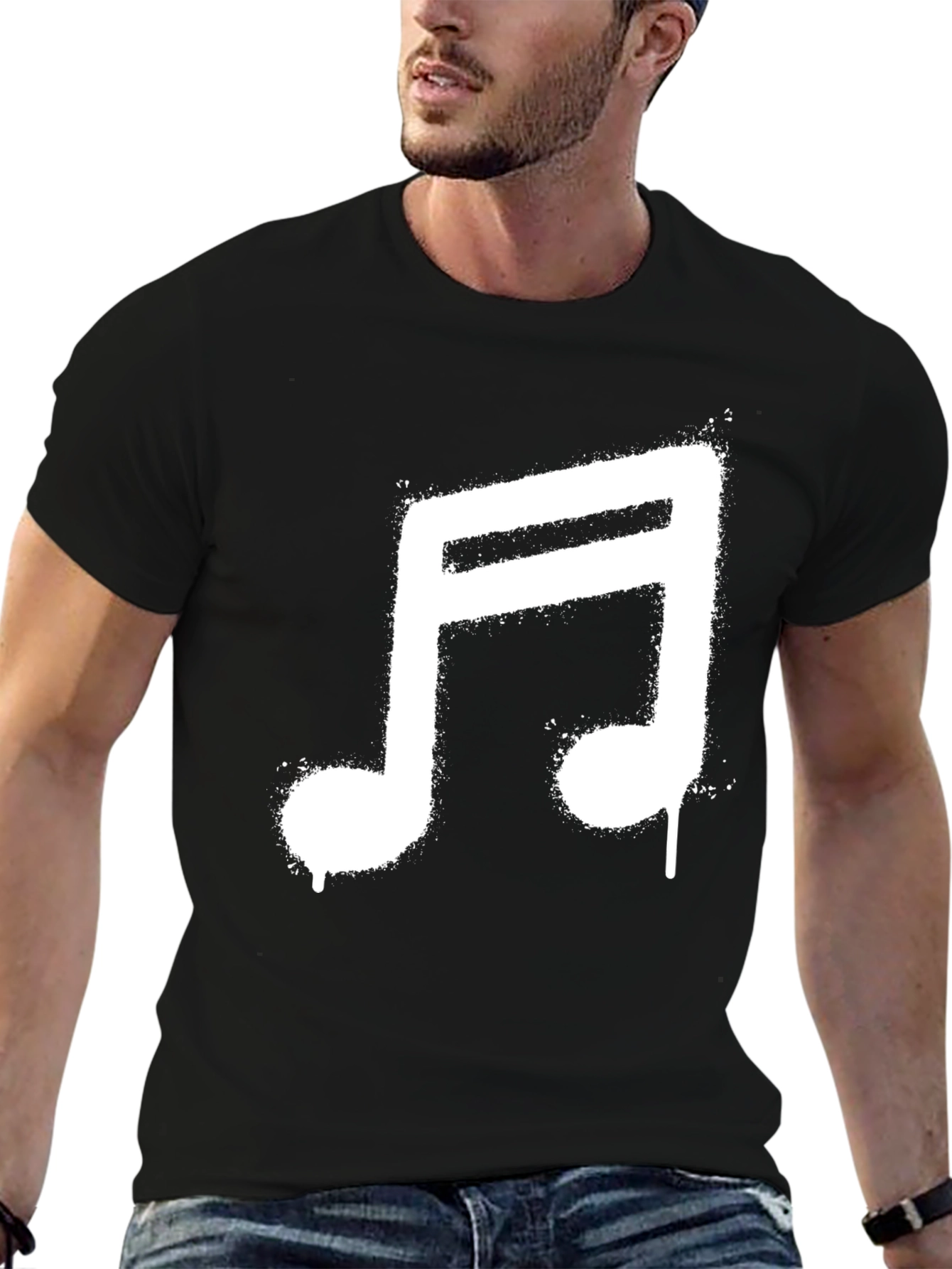 Music Note Graphic Tee - Stylish Black T-Shirt