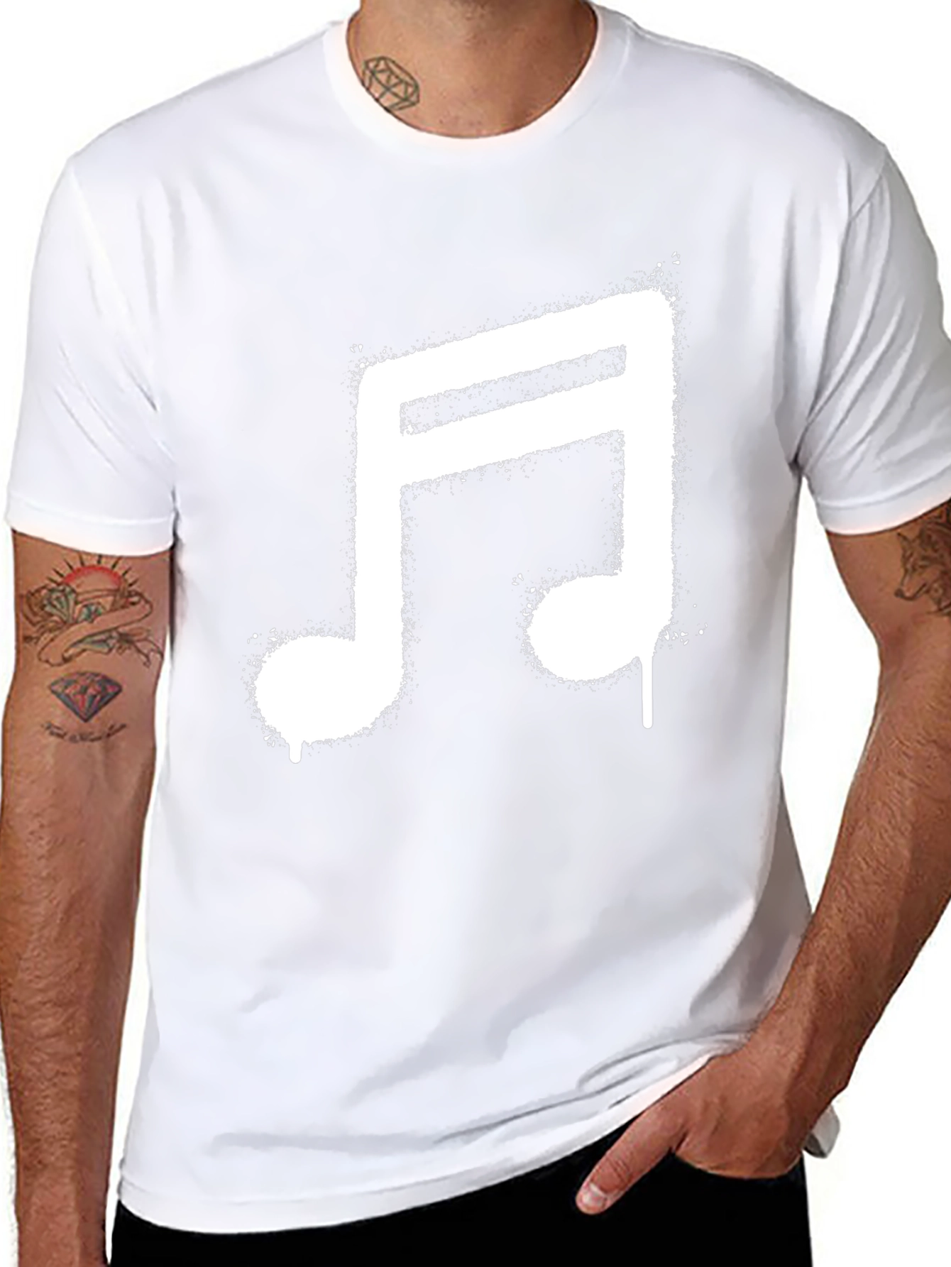 Music Note Graphic Tee - Stylish Black T-Shirt