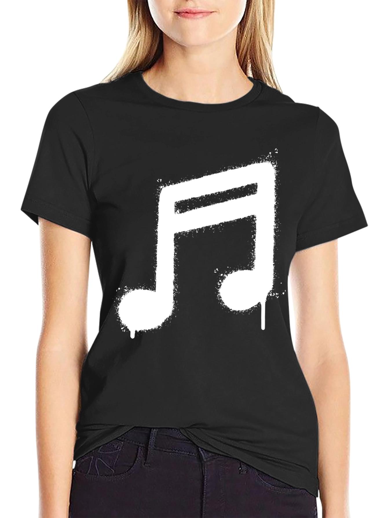Music Note Graphic Tee - Stylish Black T-Shirt