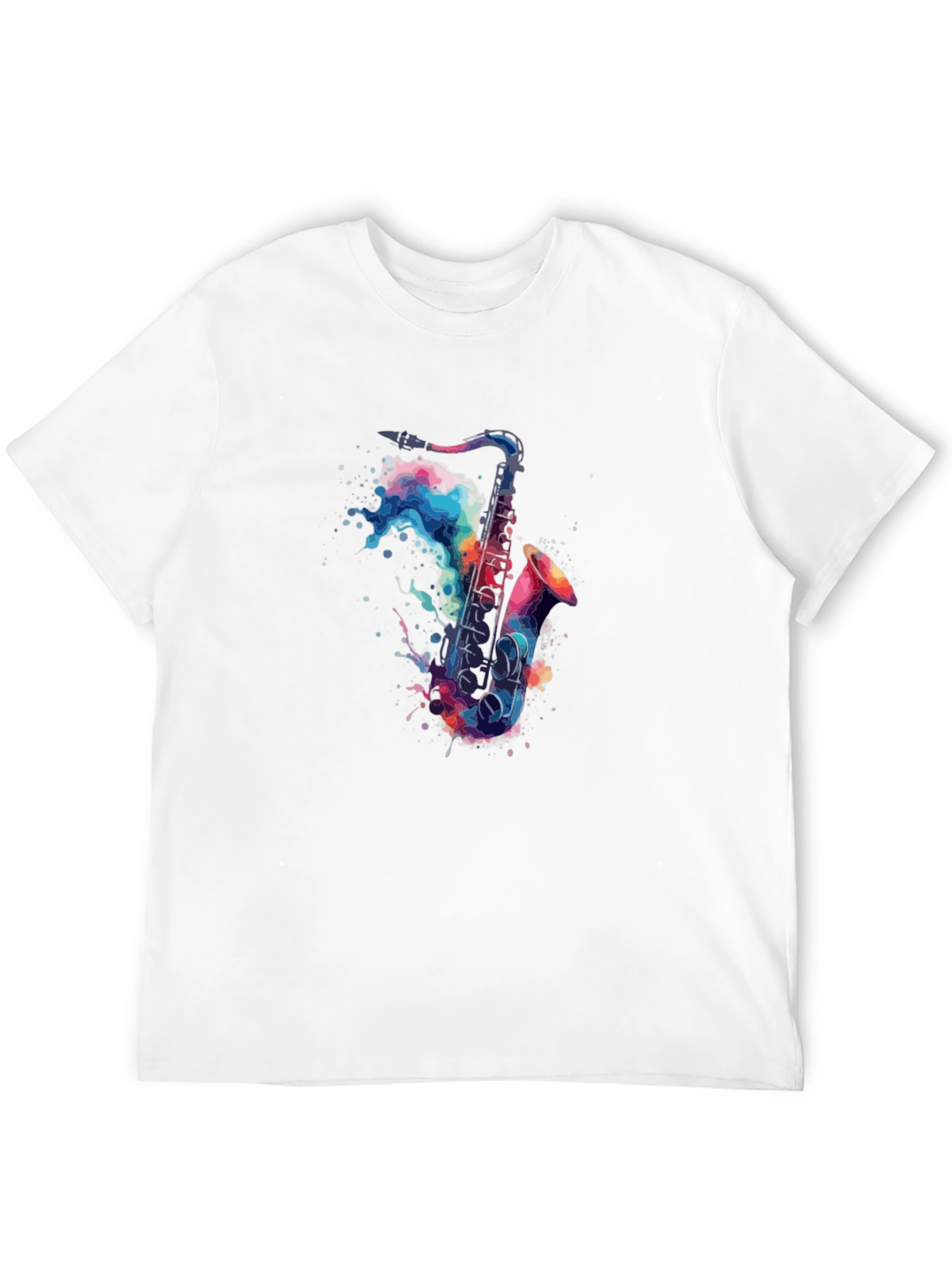 Watercolor Saxophone Graphic T-Shirt