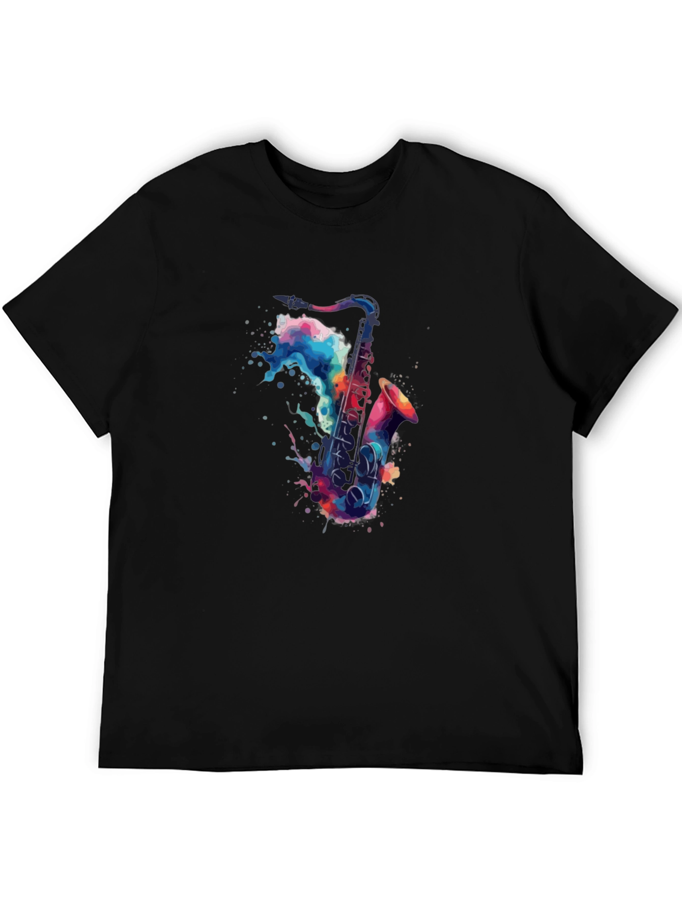 Watercolor Saxophone Graphic T-Shirt