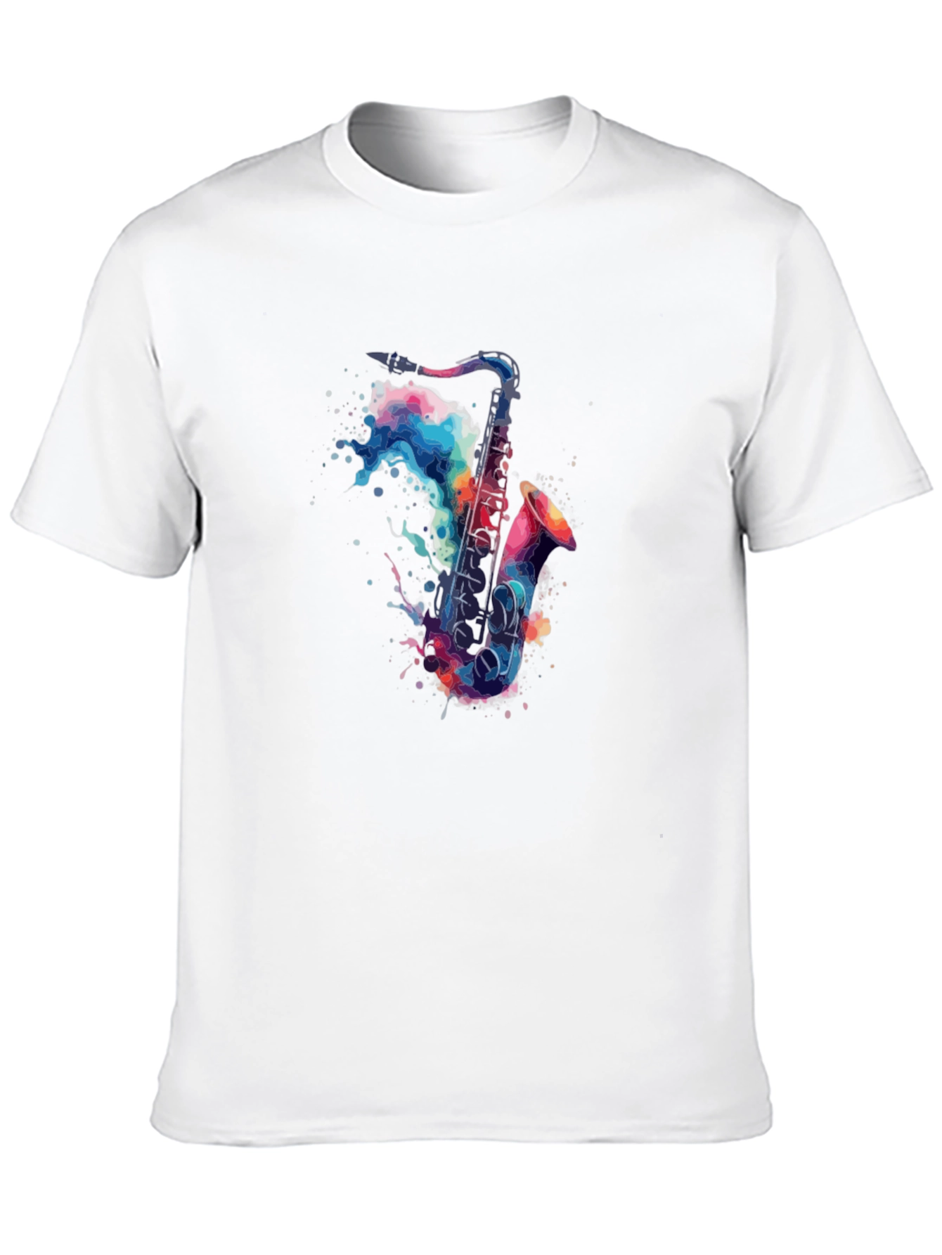 Watercolor Saxophone Graphic T-Shirt