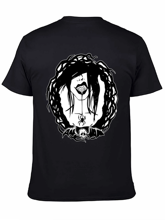 Gothic Vampire Spider Skull Bat Graphic Tee