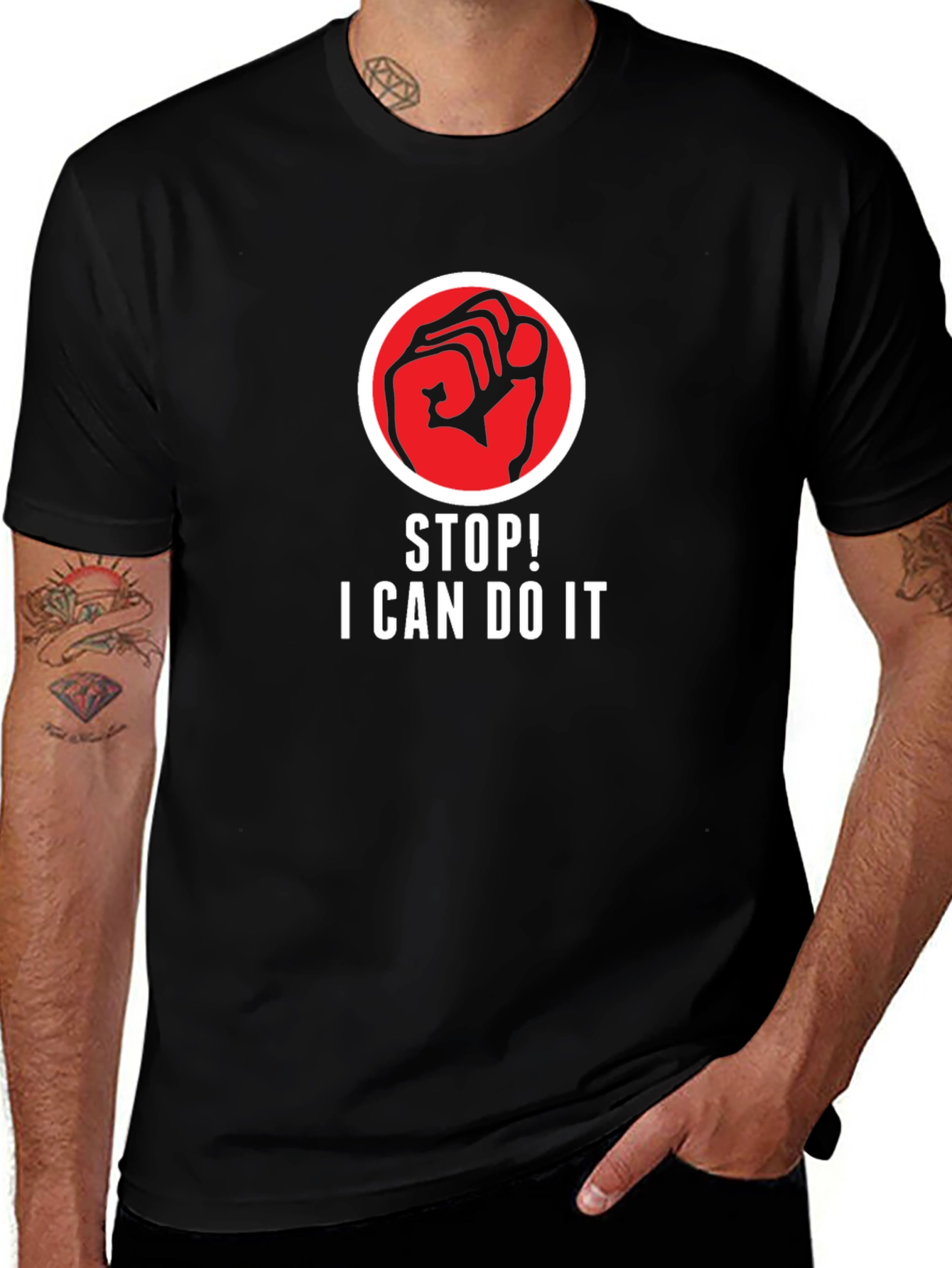 Motivational Graphic T-Shirt - Stop! I Can Do It