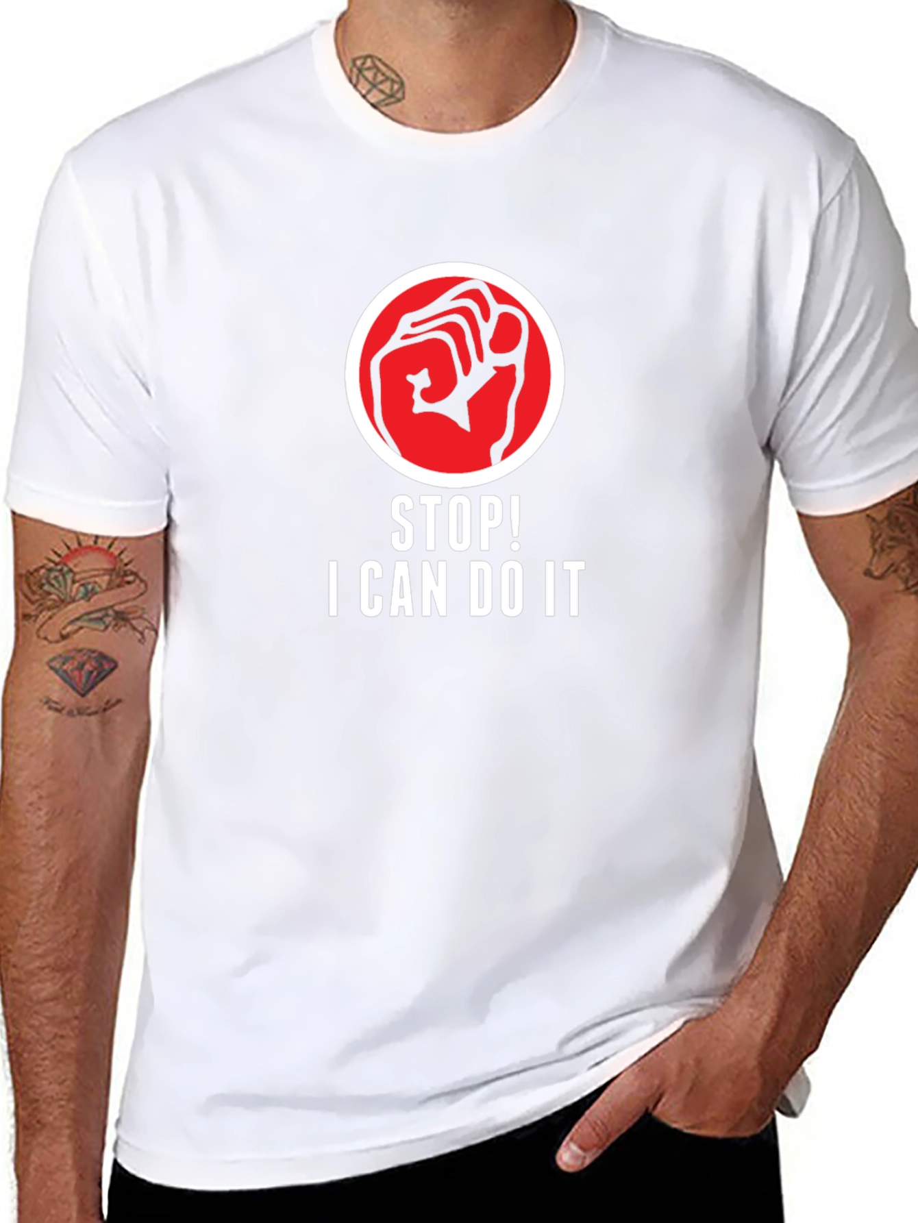 Motivational Graphic T-Shirt - Stop! I Can Do It