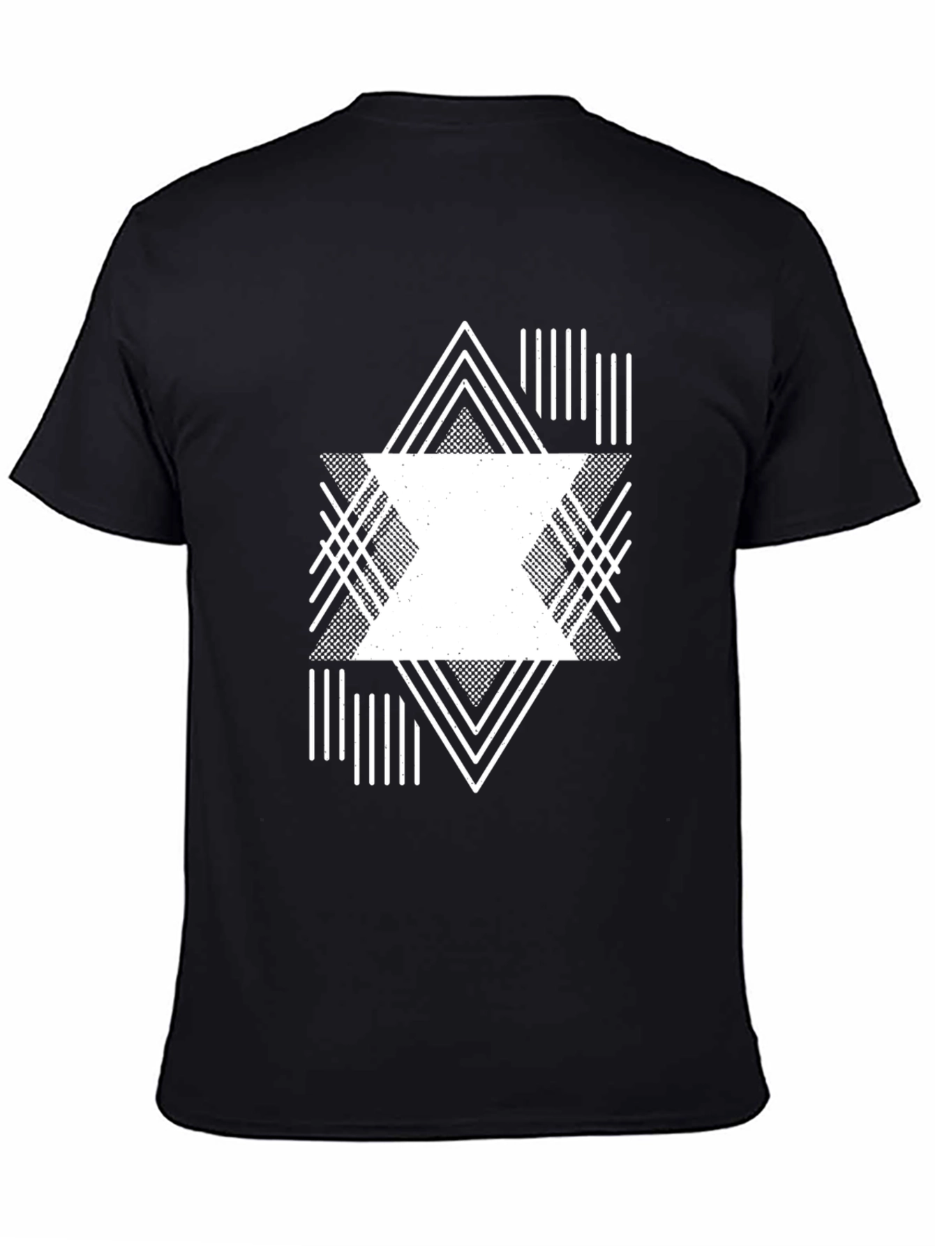 Geometric Graphic Print Black Tee