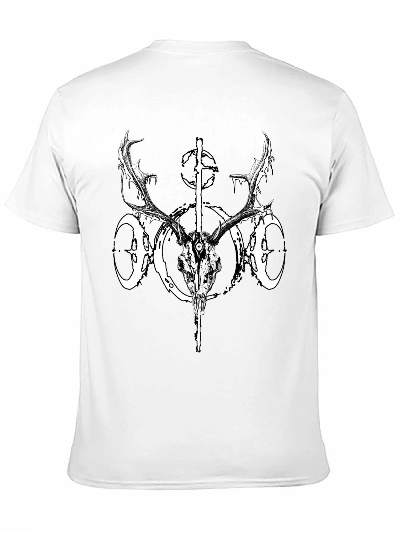 Black Deer Skull Graphic Tee