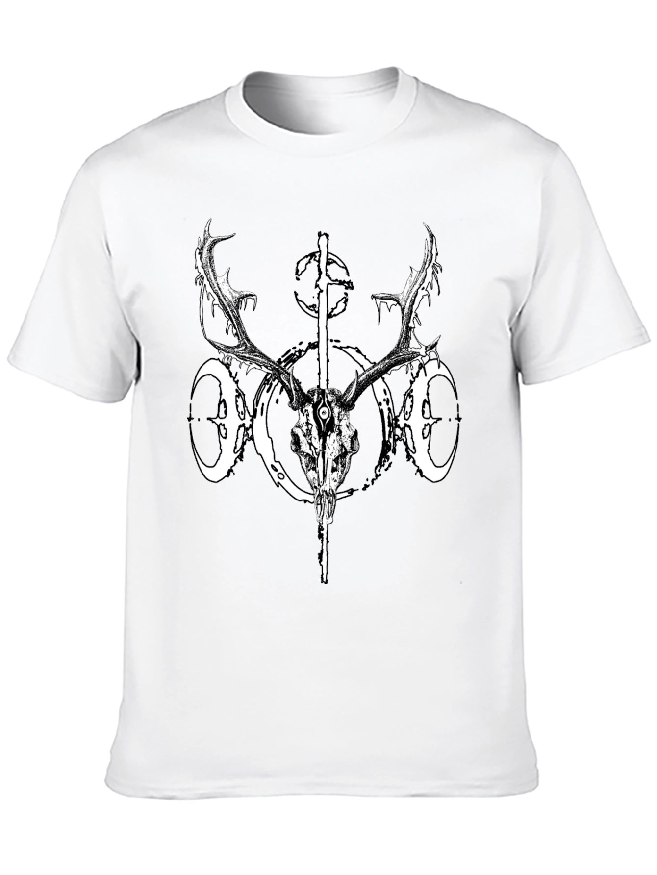 Black Deer Skull Graphic Tee