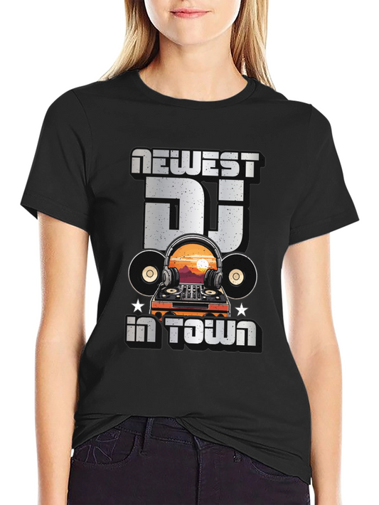 Newest DJ in Town Graphic Tee - Cool Music Shirt