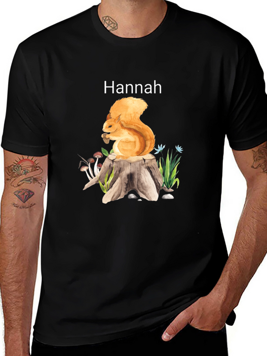 Personalized Hannah Squirrel Graphic T-Shirt