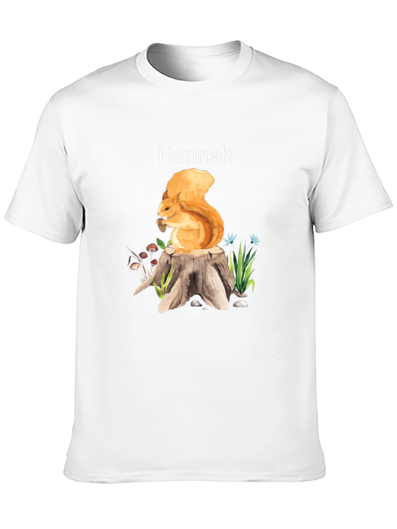 Personalized Hannah Squirrel Graphic T-Shirt