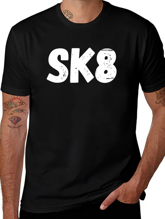 SK8 Graphic Tee - Black Casual T-Shirt