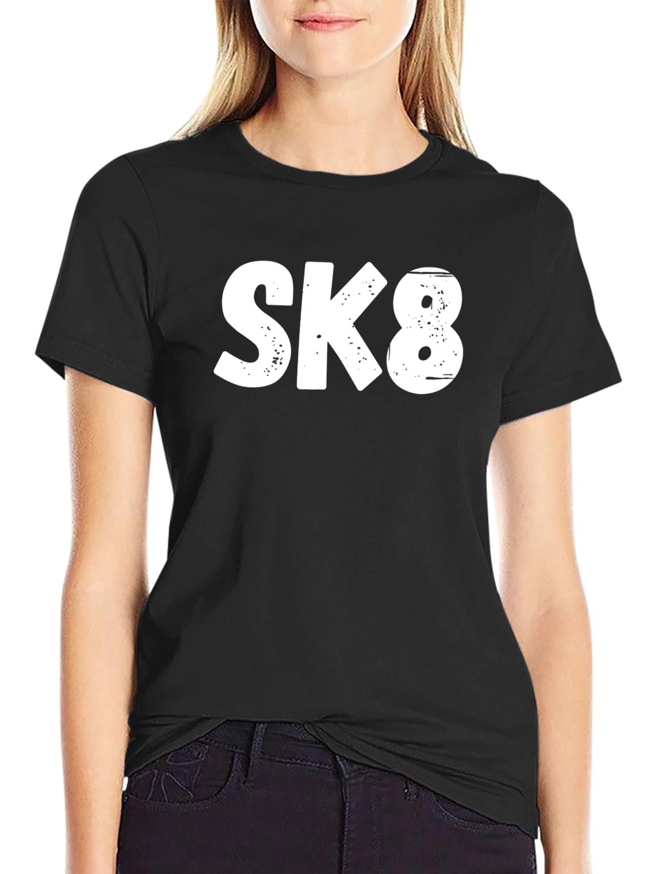 SK8 Graphic Tee - Black Casual T-Shirt