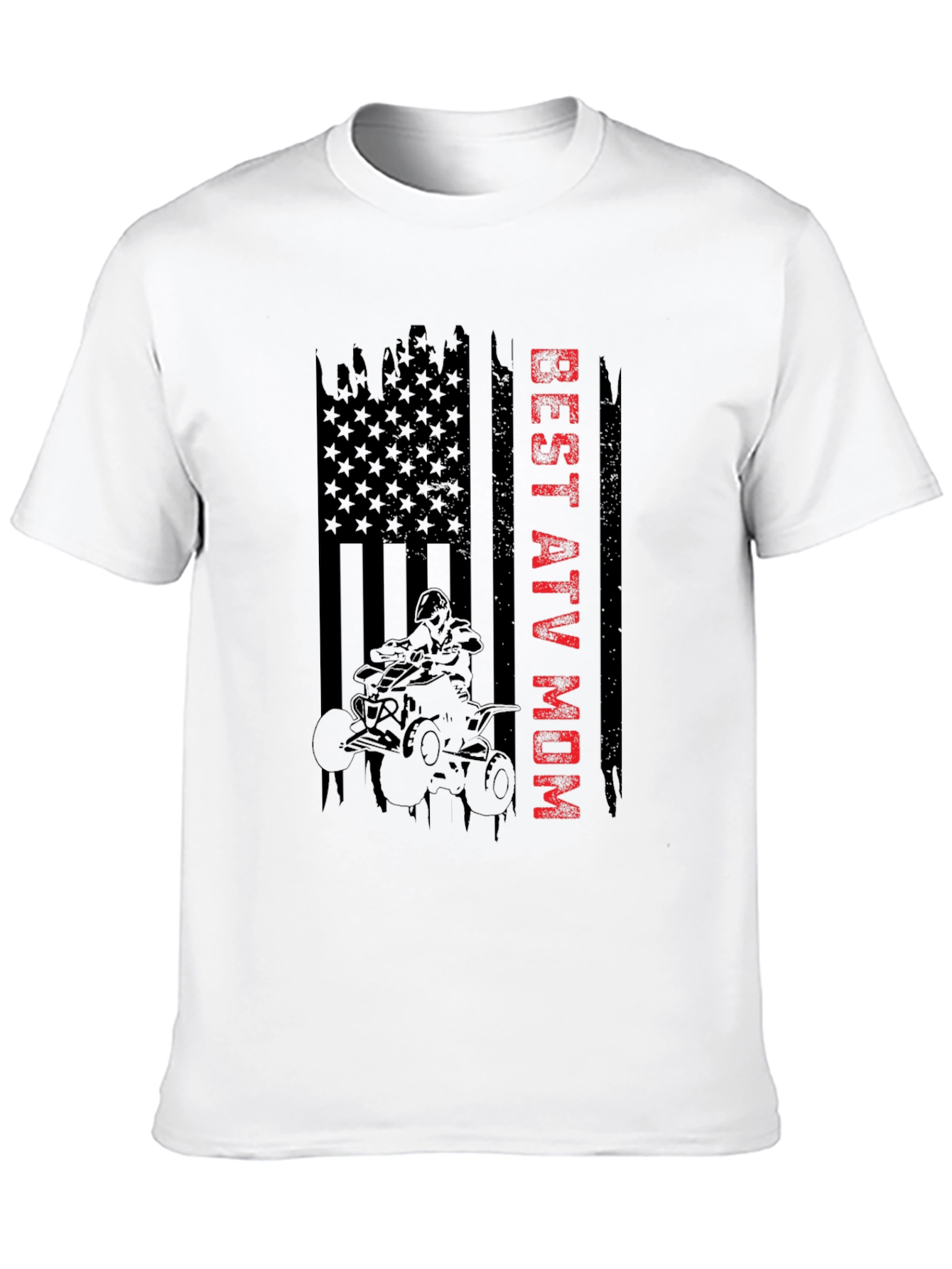 Best ATV Mom T-Shirt - American Flag Design