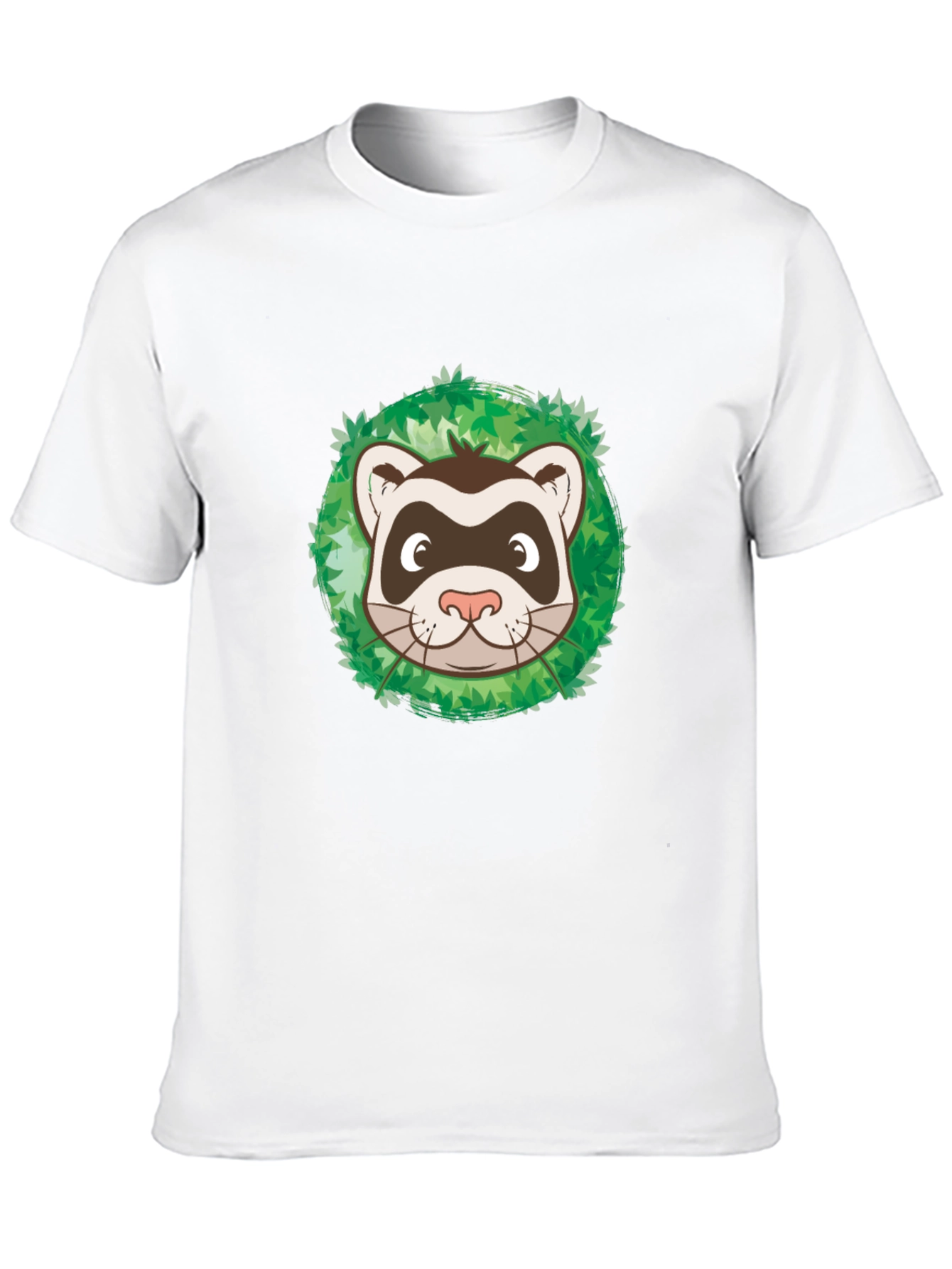 Ferret in Leaves Graphic Tee - Black Unisex T-Shirt