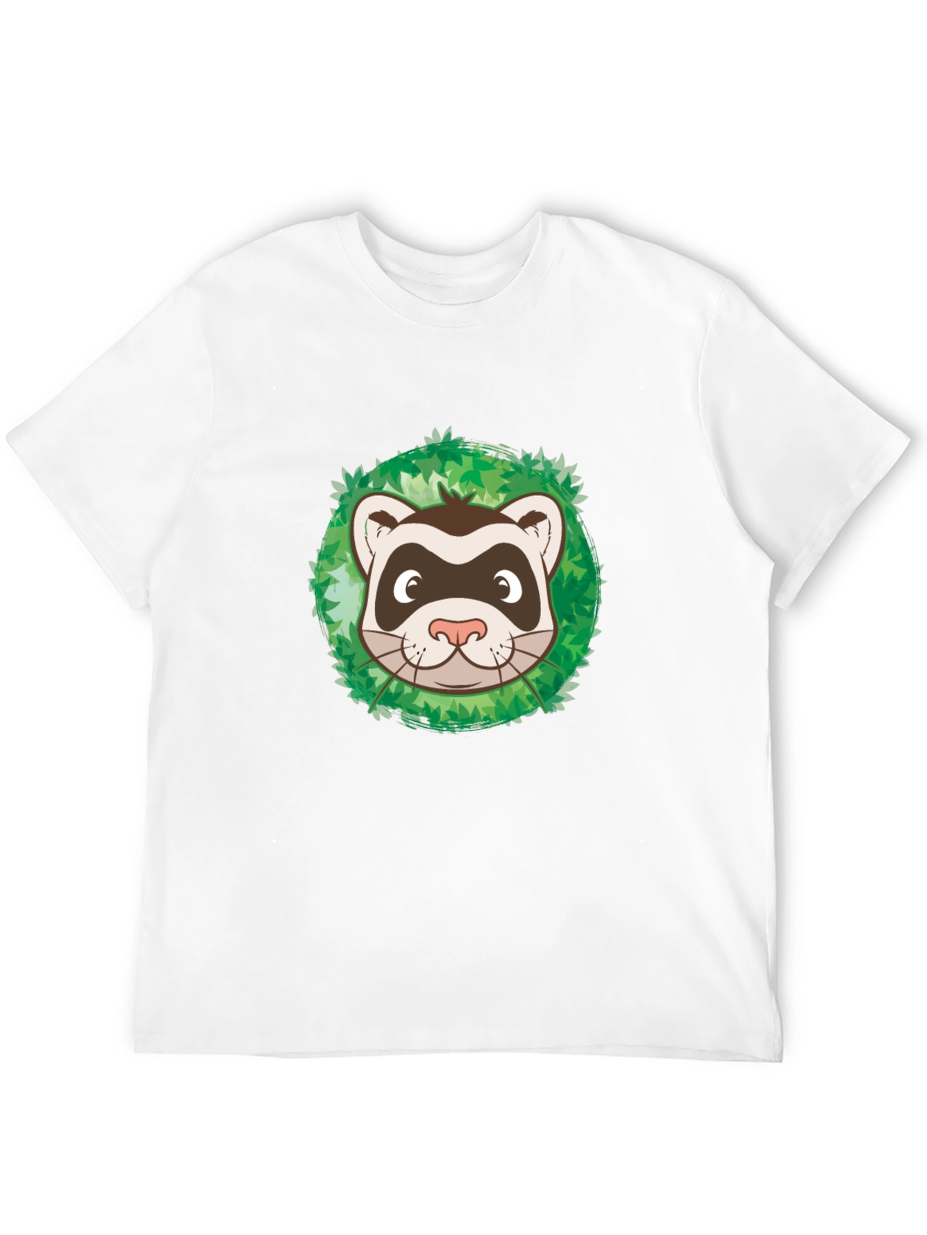 Ferret in Leaves Graphic Tee - Black Unisex T-Shirt