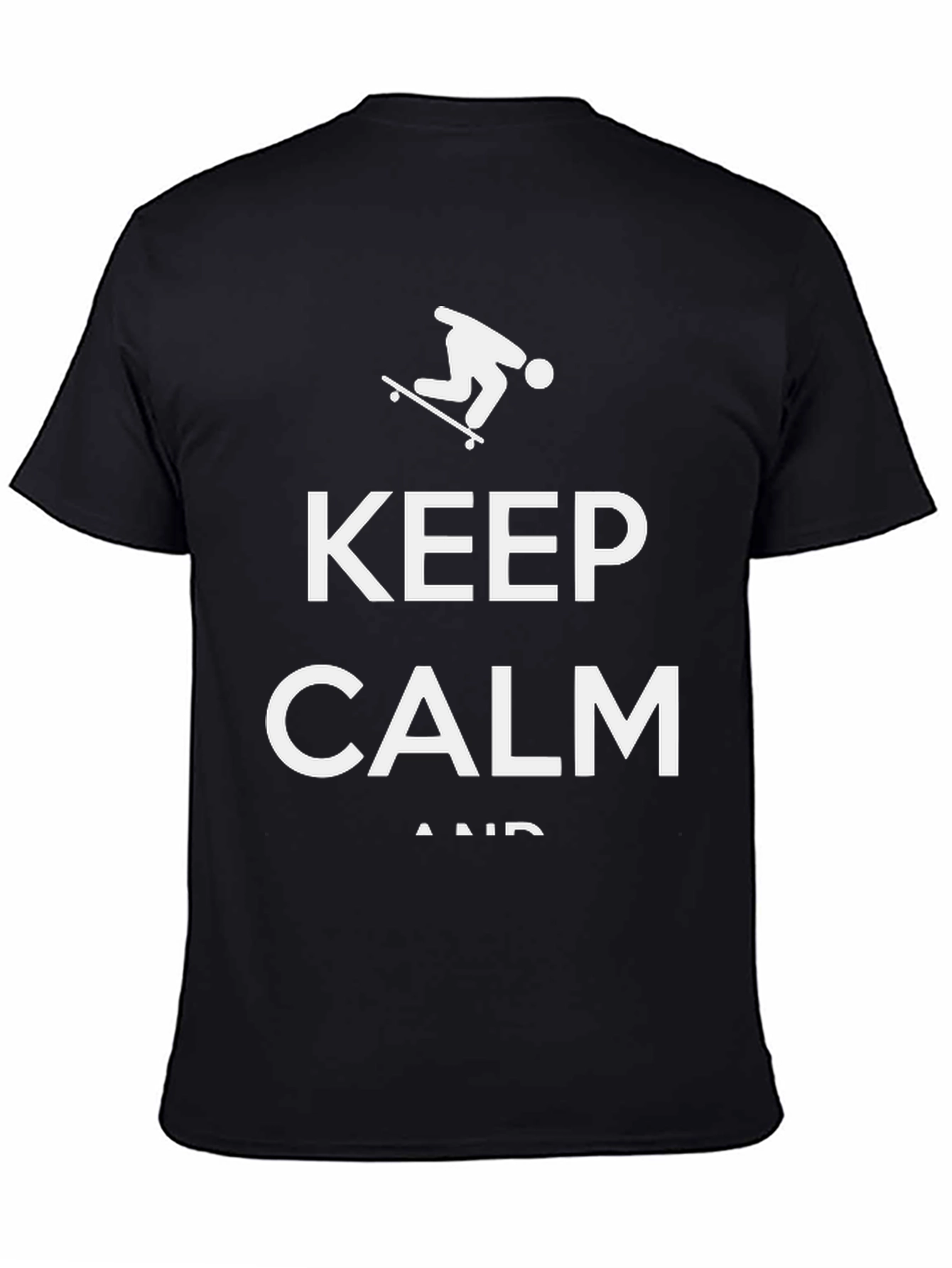Keep Calm Skateboarder Graphic Tee - Black