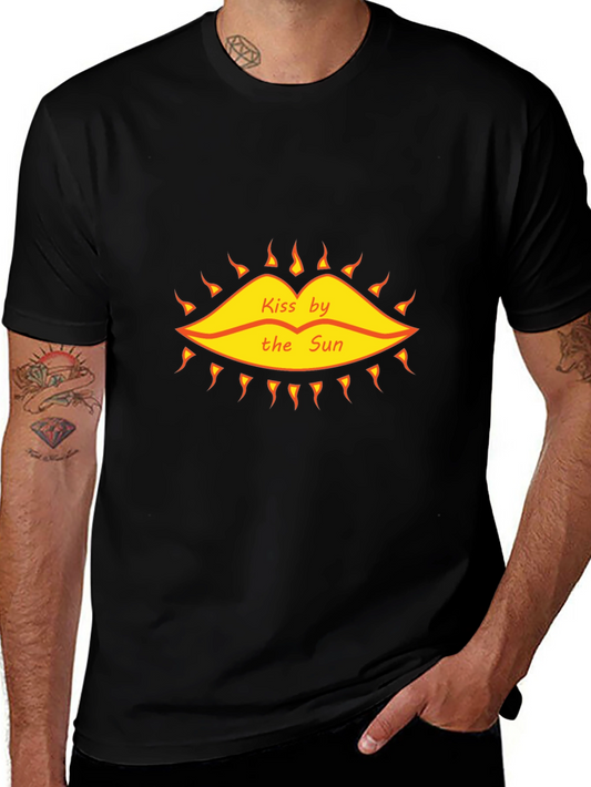 Kiss by the Sun Graphic Tee - Stylish Black T-Shirt