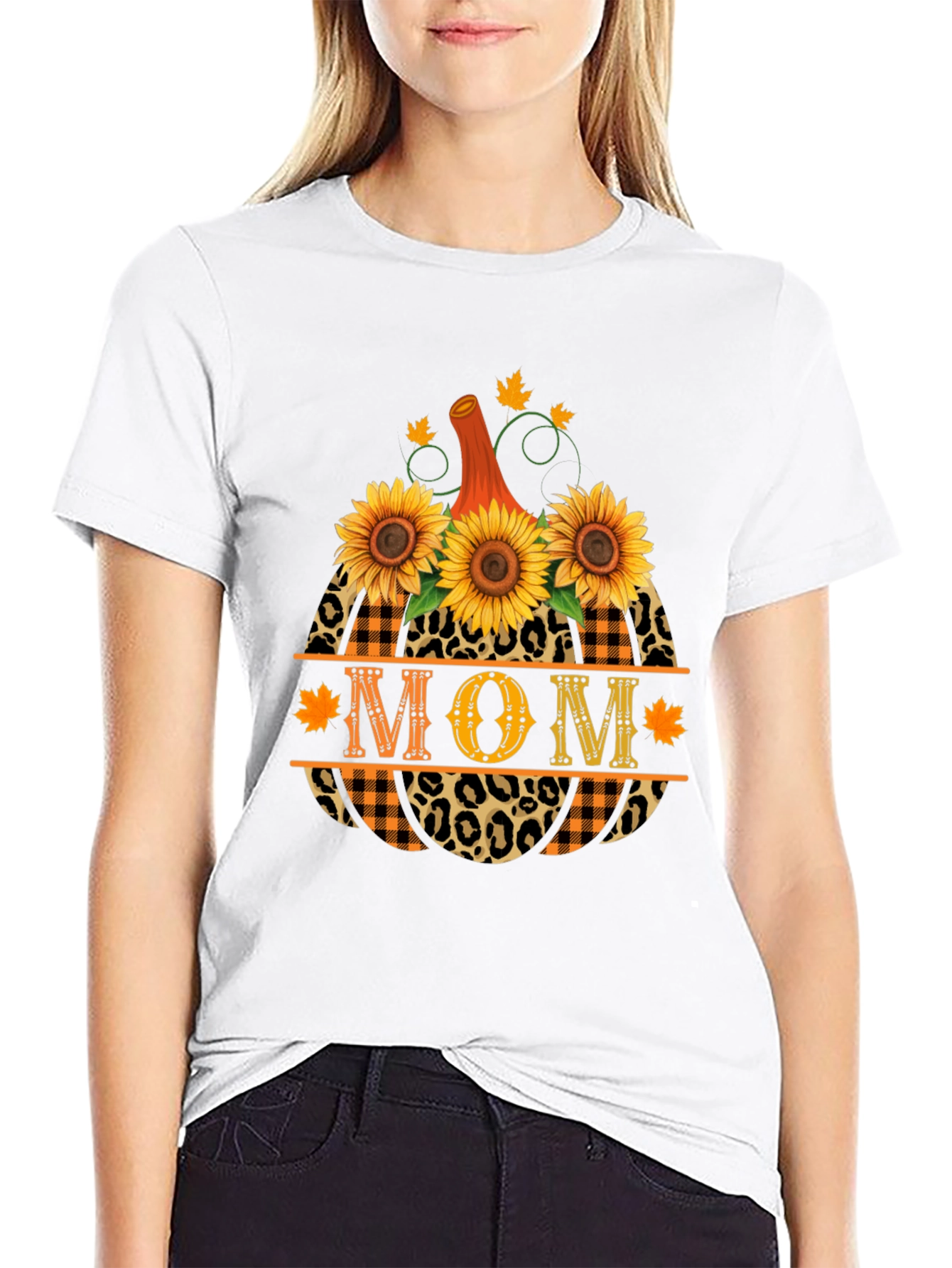 Mom Pumpkin Sunflower Fall T-Shirt