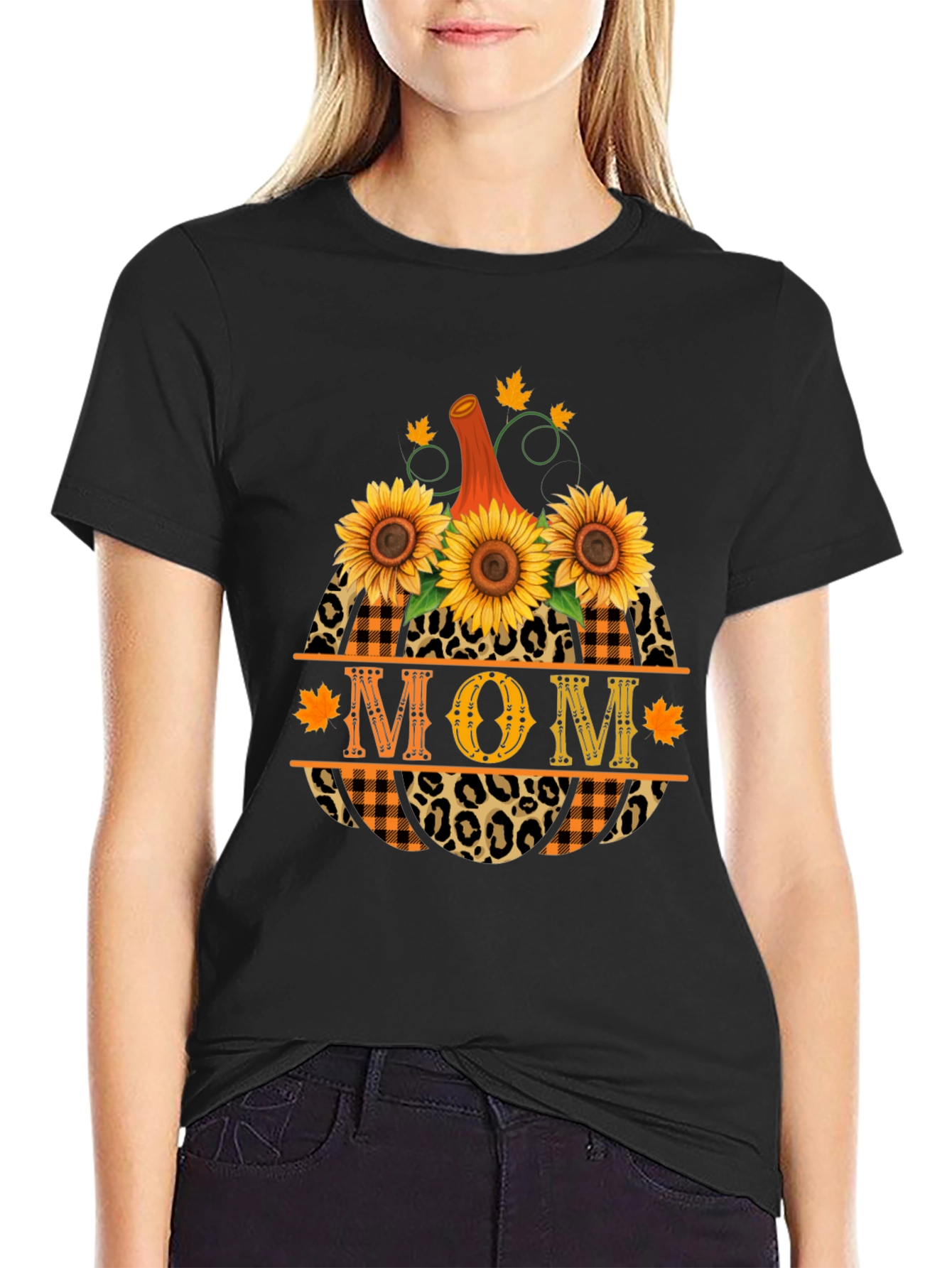 Mom Pumpkin Sunflower Fall T-Shirt