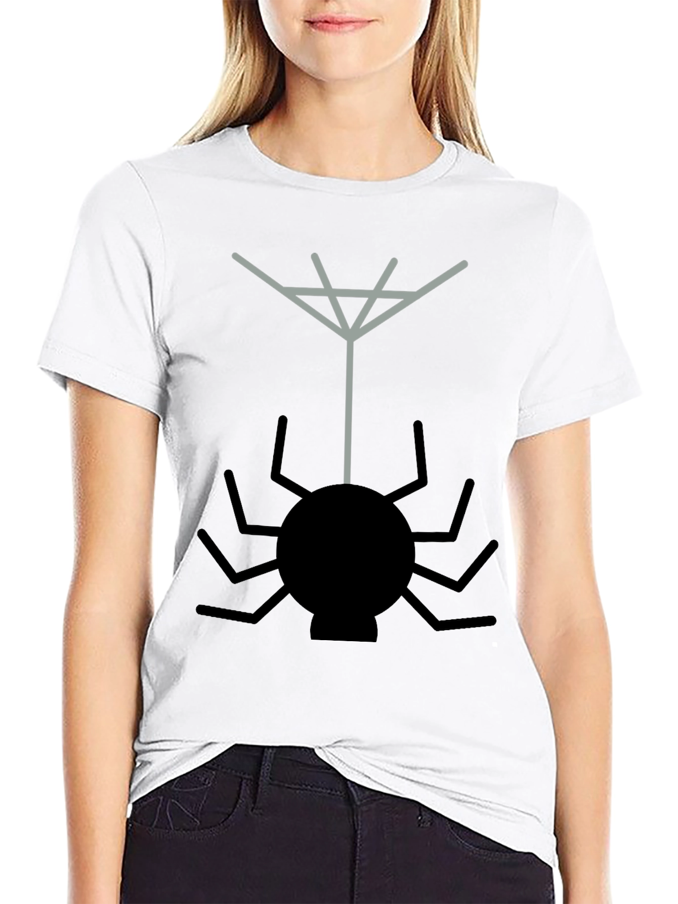 Spider Web Graphic Tee - Black Casual T-Shirt