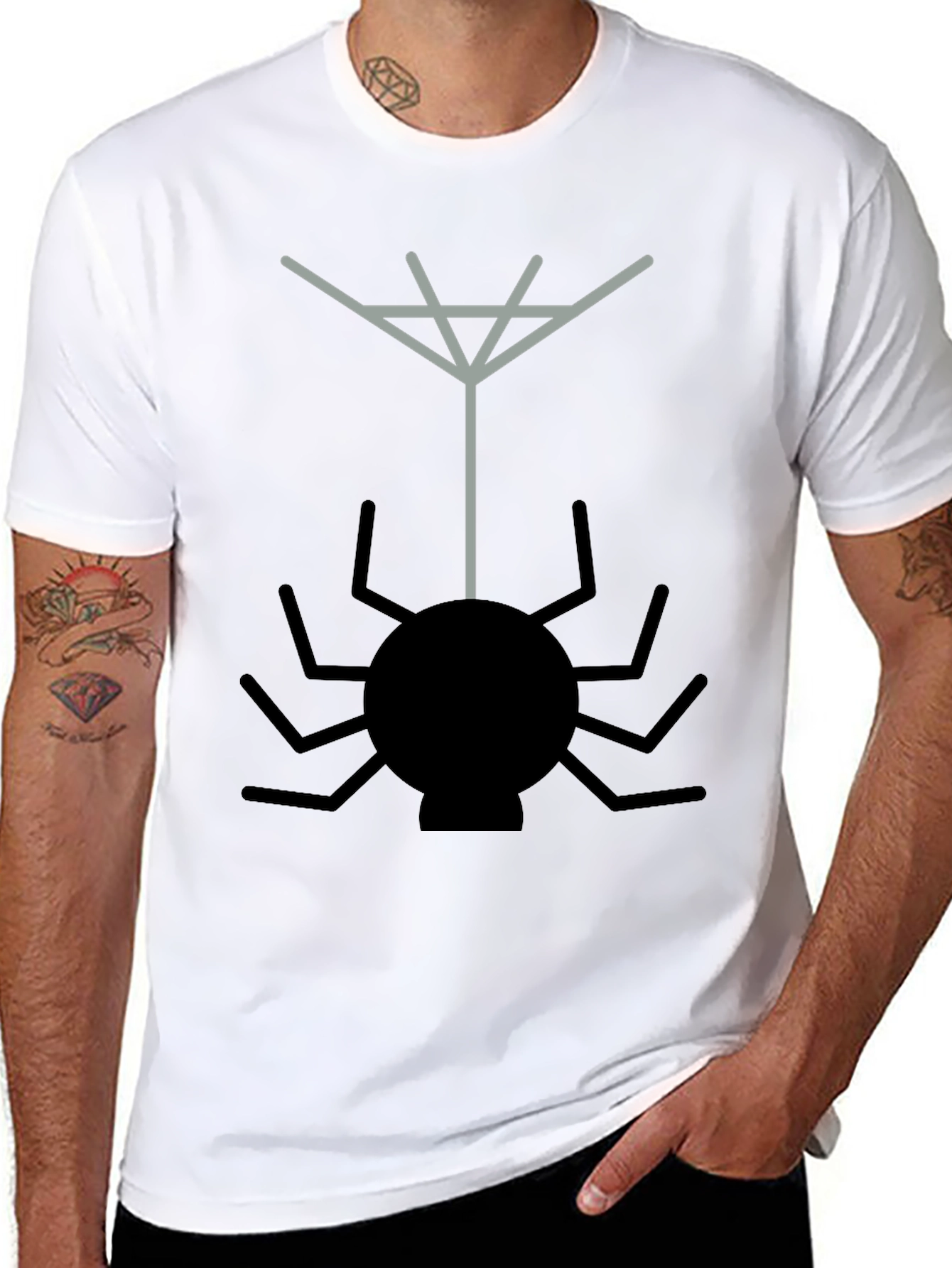 Spider Web Graphic Tee - Black Casual T-Shirt