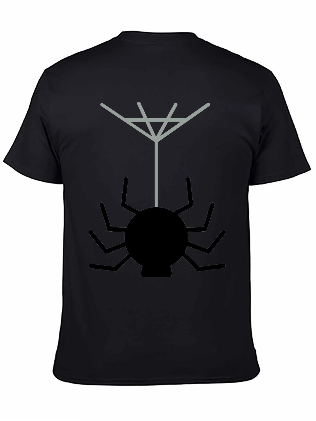 Spider Web Graphic Tee - Black Casual T-Shirt