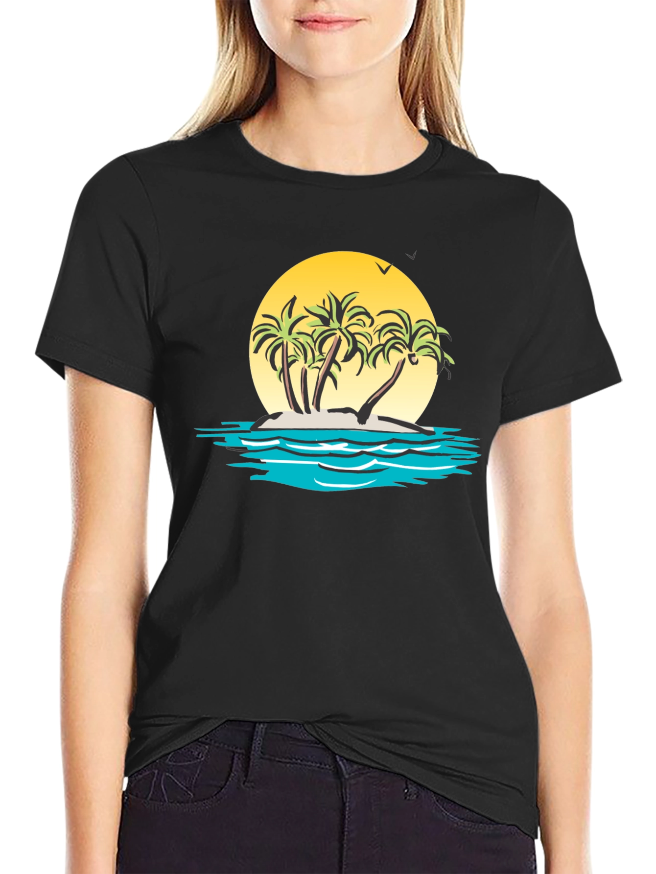 Island Paradise T-Shirt - Black Graphic Tee