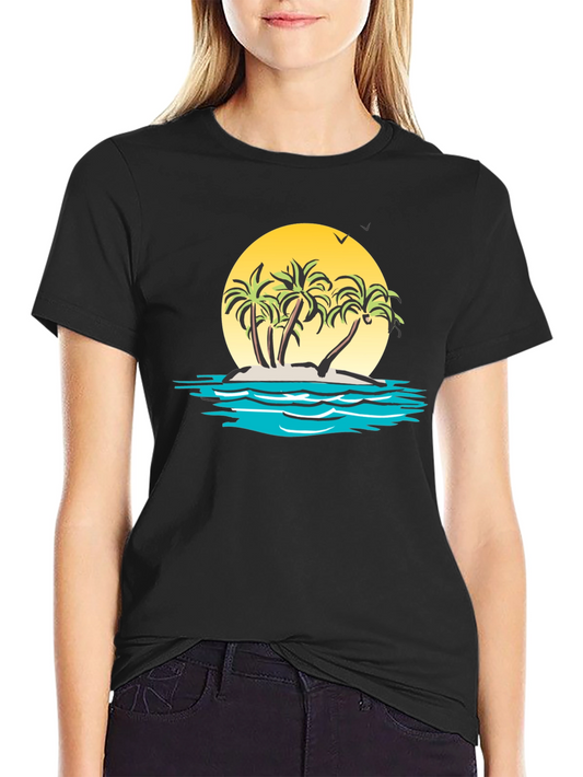 Island Paradise T-Shirt - Black Graphic Tee