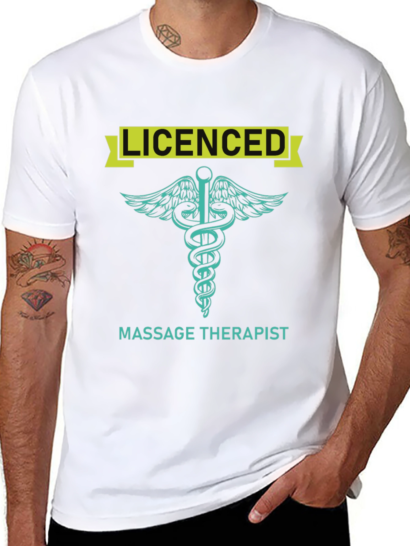 Licensed Massage Therapist T-Shirt - Medical Caduceus Design