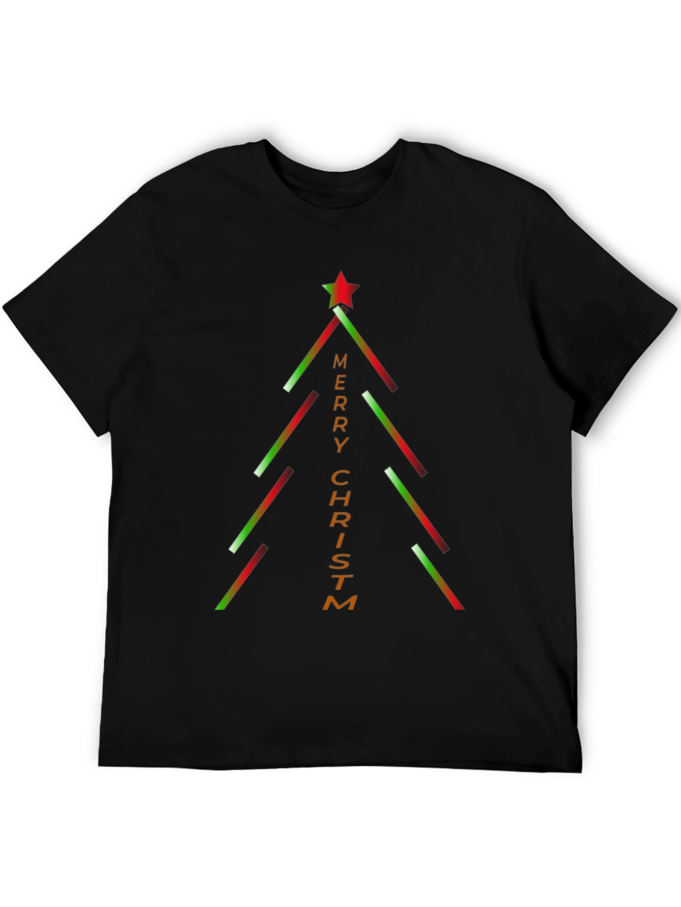 Merry Christm-as Christmas Tree Graphic T-Shirt