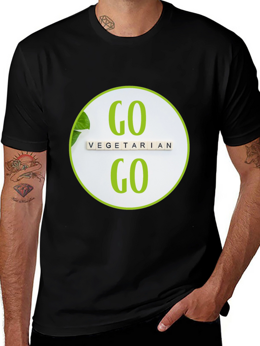Go Vegetarian T-Shirt: Black Vegan Tee
