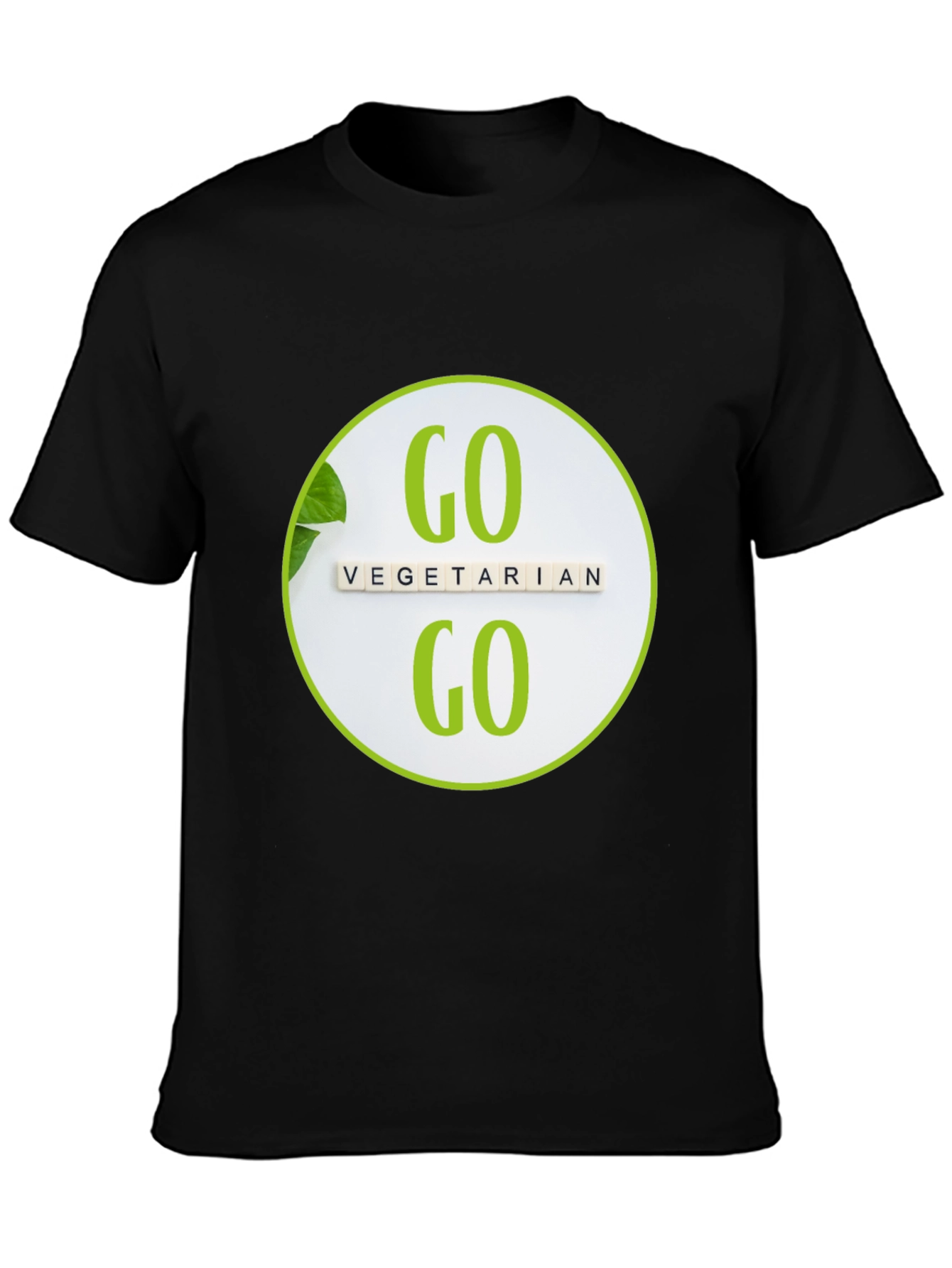 Go Vegetarian T-Shirt: Black Vegan Tee
