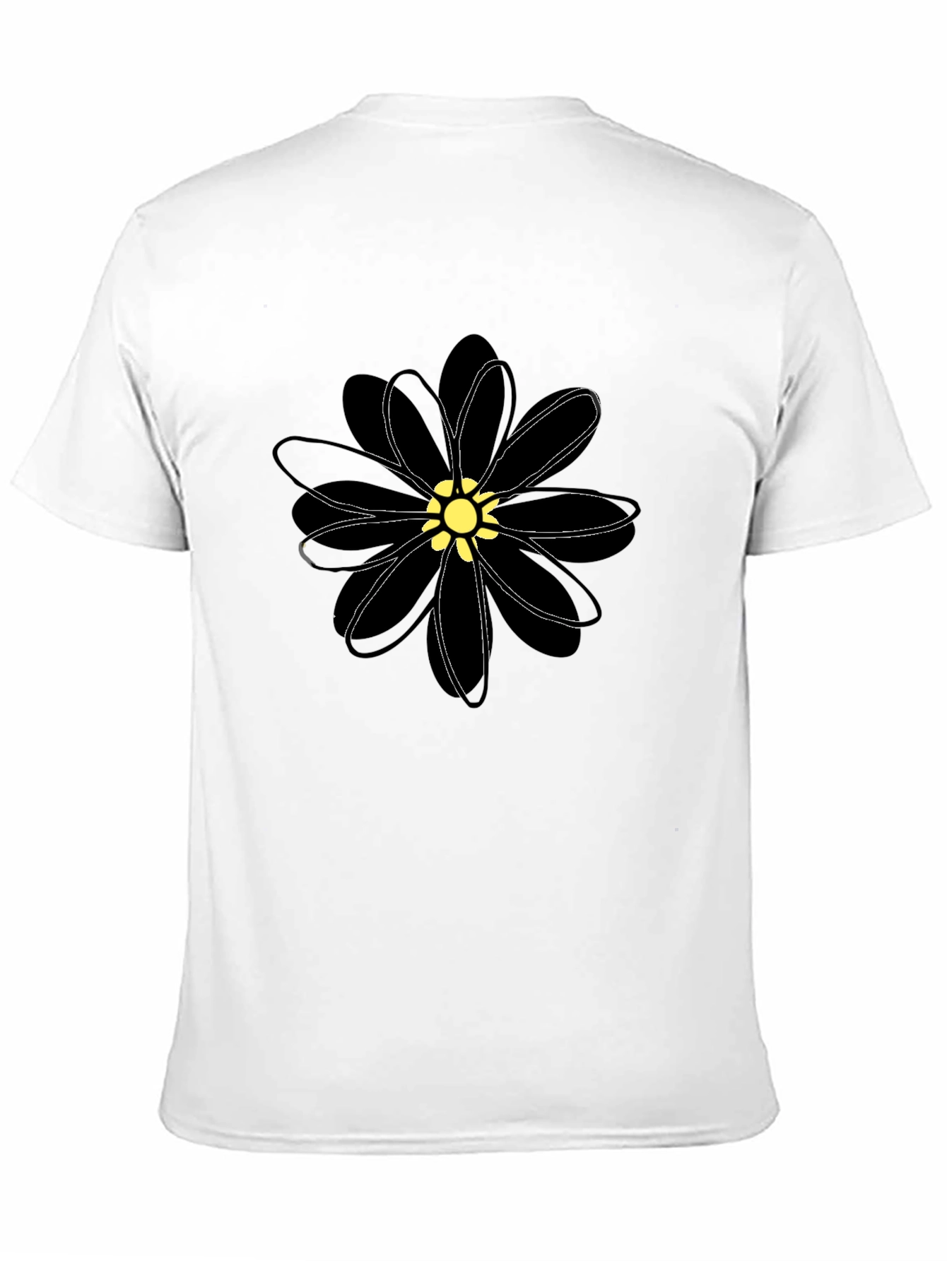 Black Flower Graphic T-Shirt - Casual Comfort