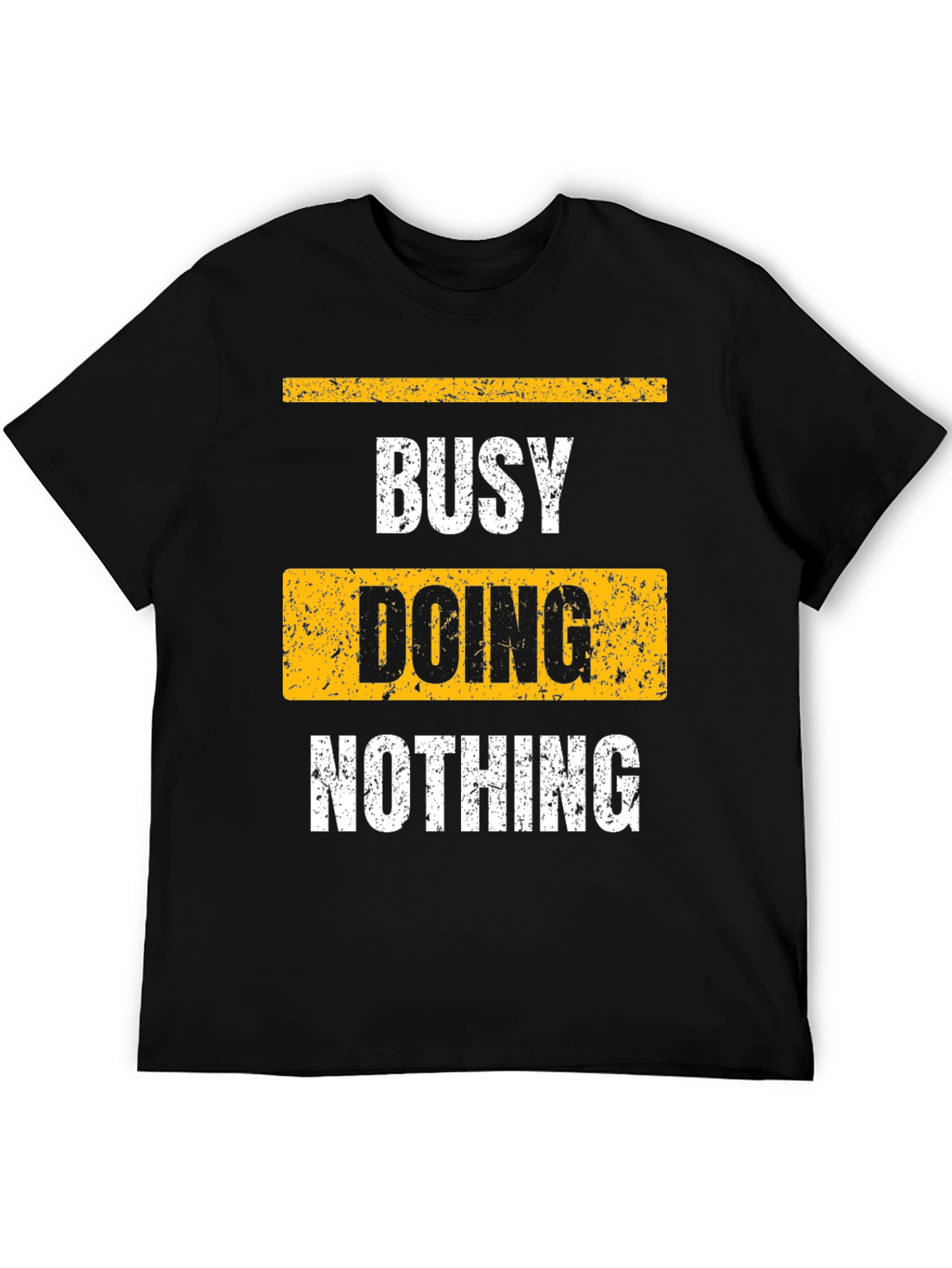 Busy Doing Nothing Black Graphic T-Shirt
