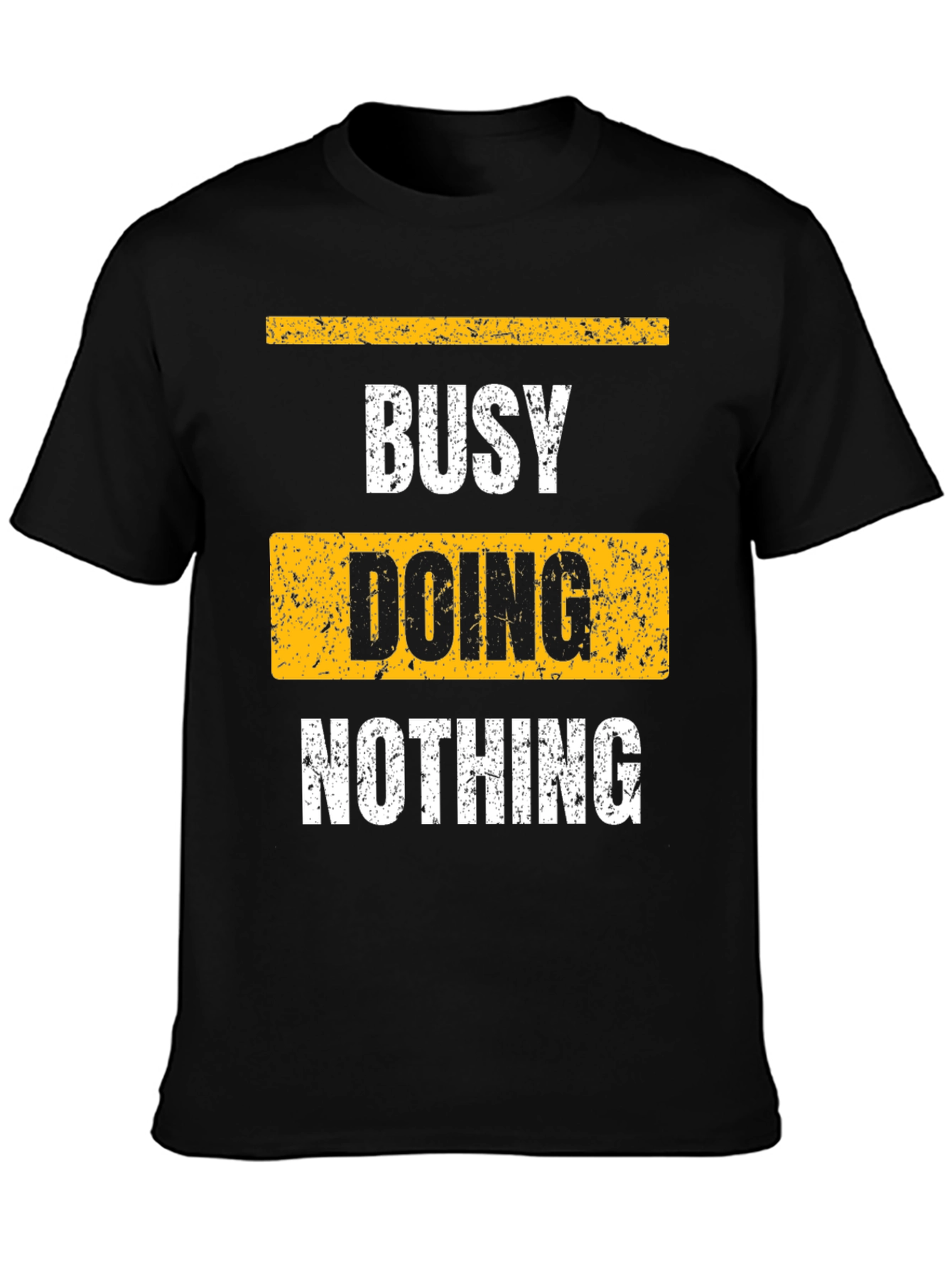 Busy Doing Nothing Black Graphic T-Shirt