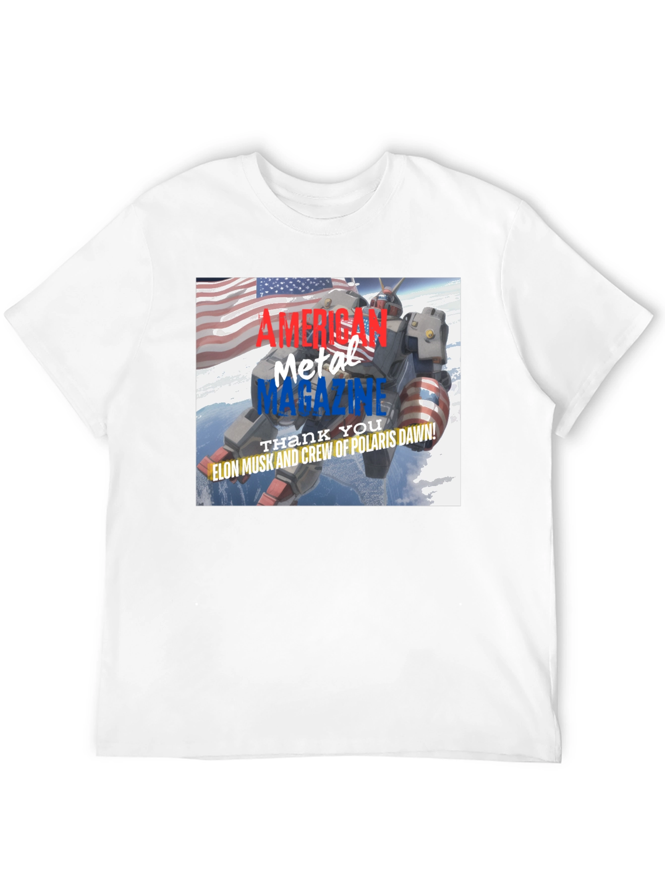 American Metal Magazine Patriotic Robot T-Shirt