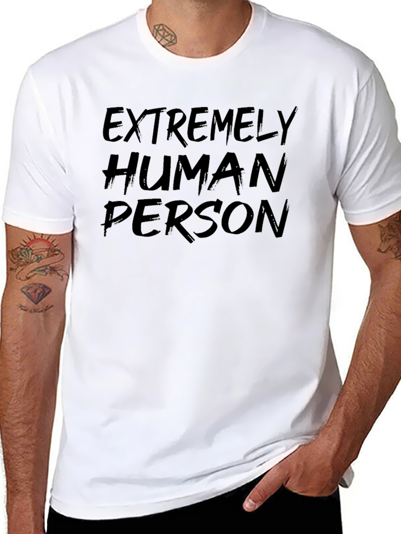 Extremely Human Person Black T-Shirt