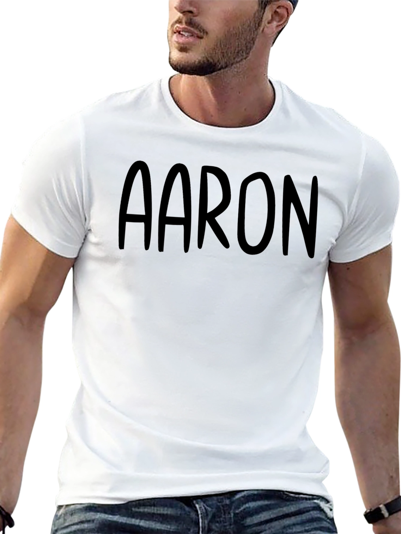 Aaron Black T-Shirt - Personalized Name Tee