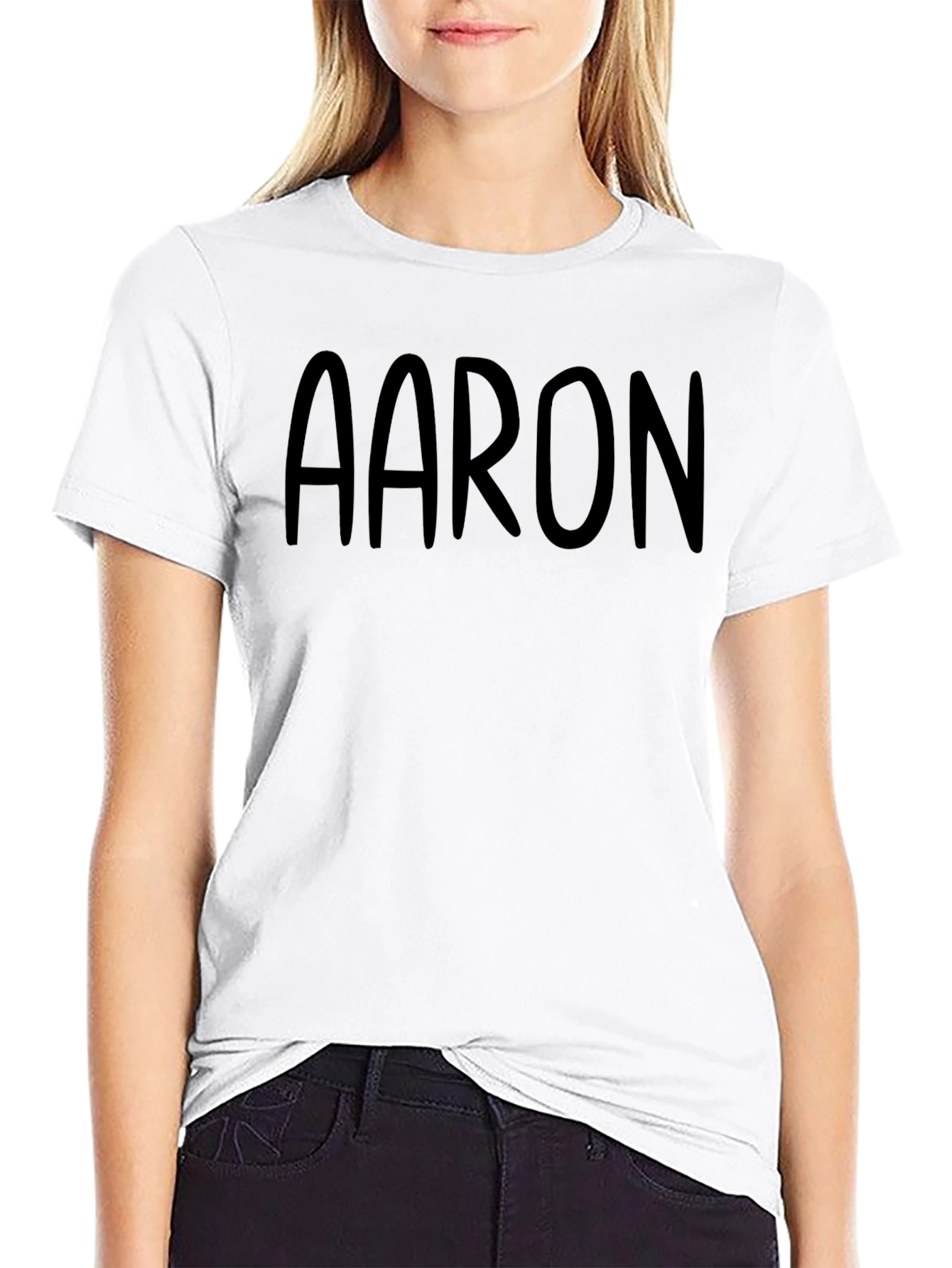 Aaron Black T-Shirt - Personalized Name Tee