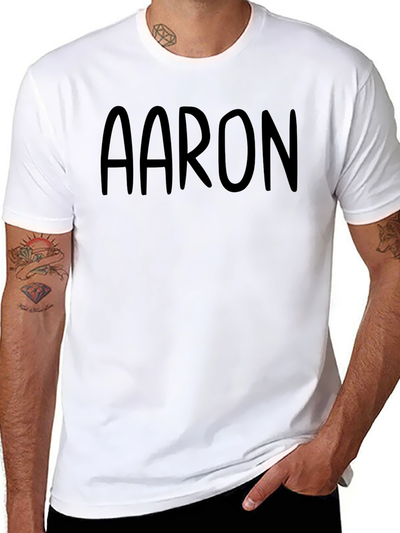 Aaron Black T-Shirt - Personalized Name Tee