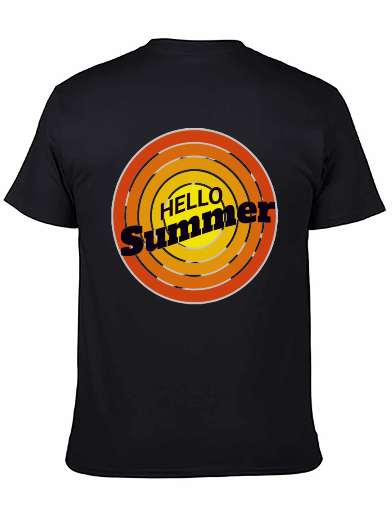 Hello Summer Black Graphic T-Shirt