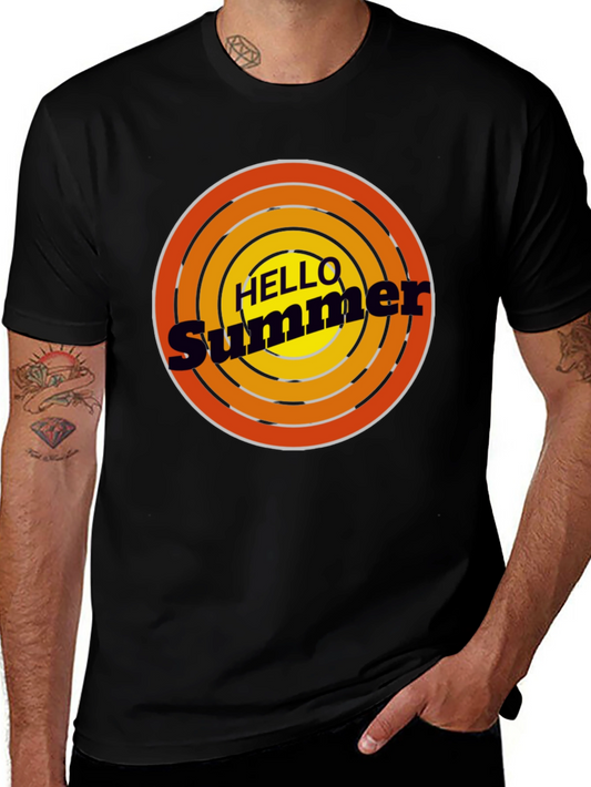 Hello Summer Black Graphic T-Shirt
