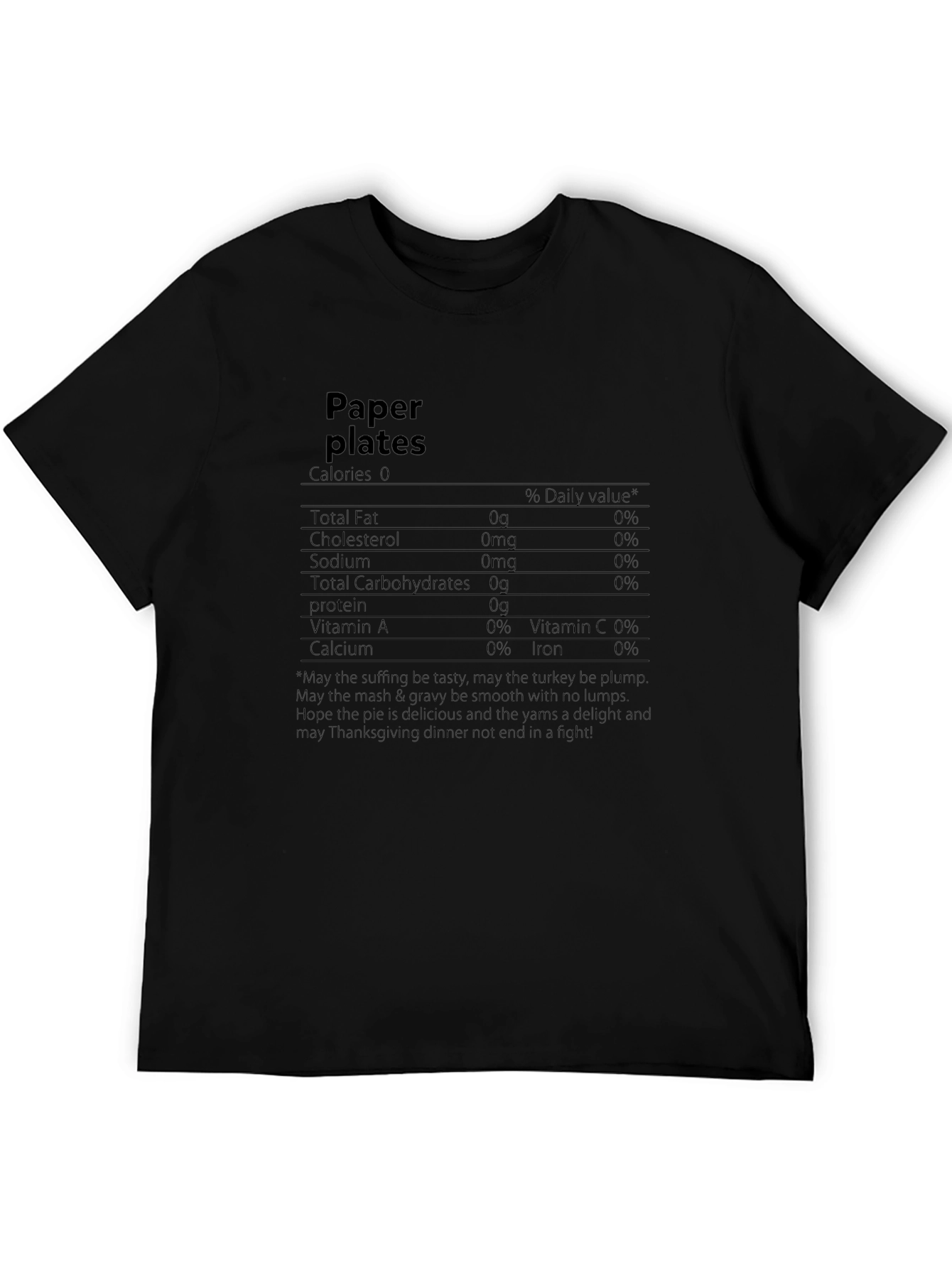 Paper Plates Nutrition Facts T-Shirt