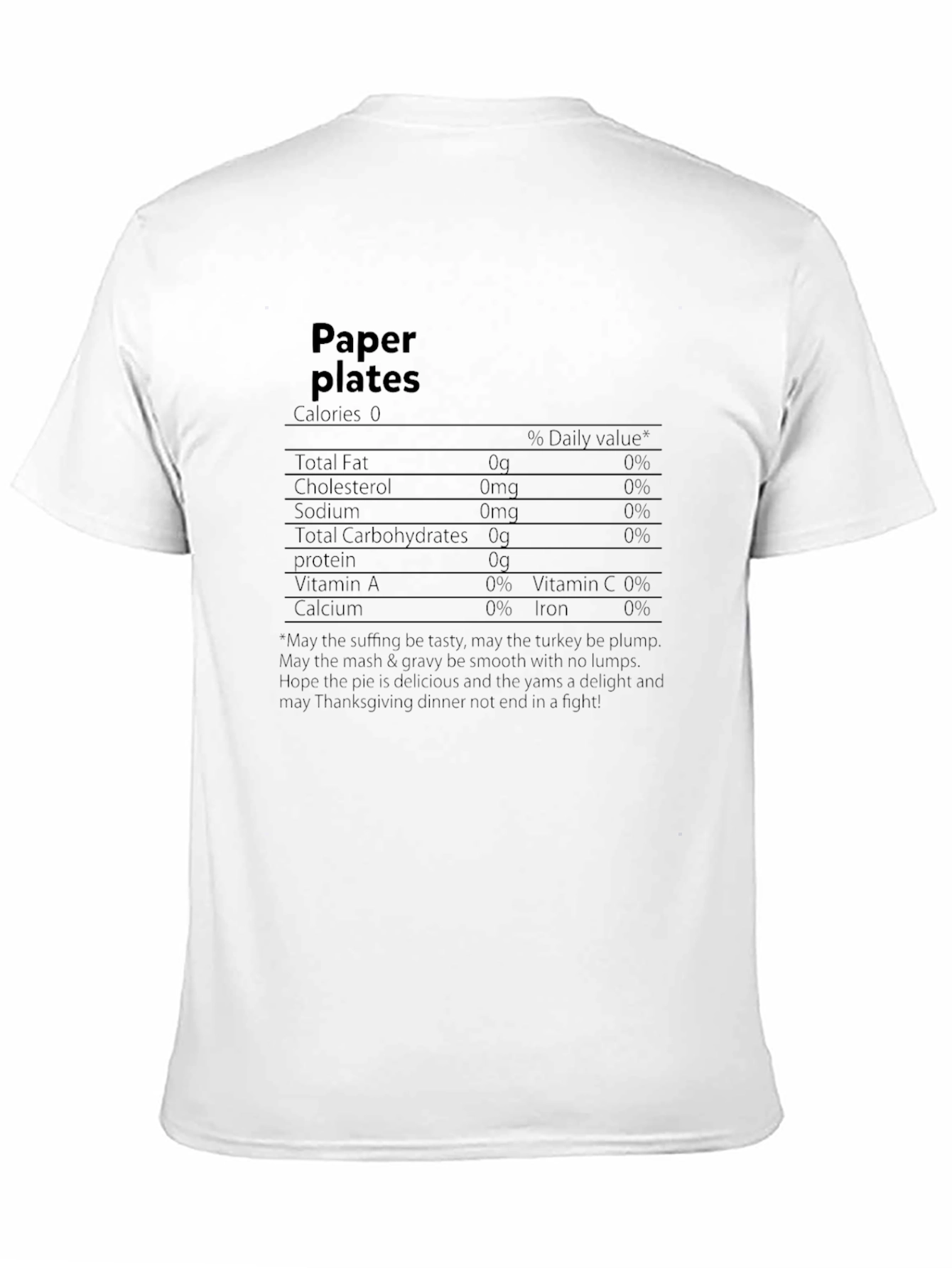 Paper Plates Nutrition Facts T-Shirt